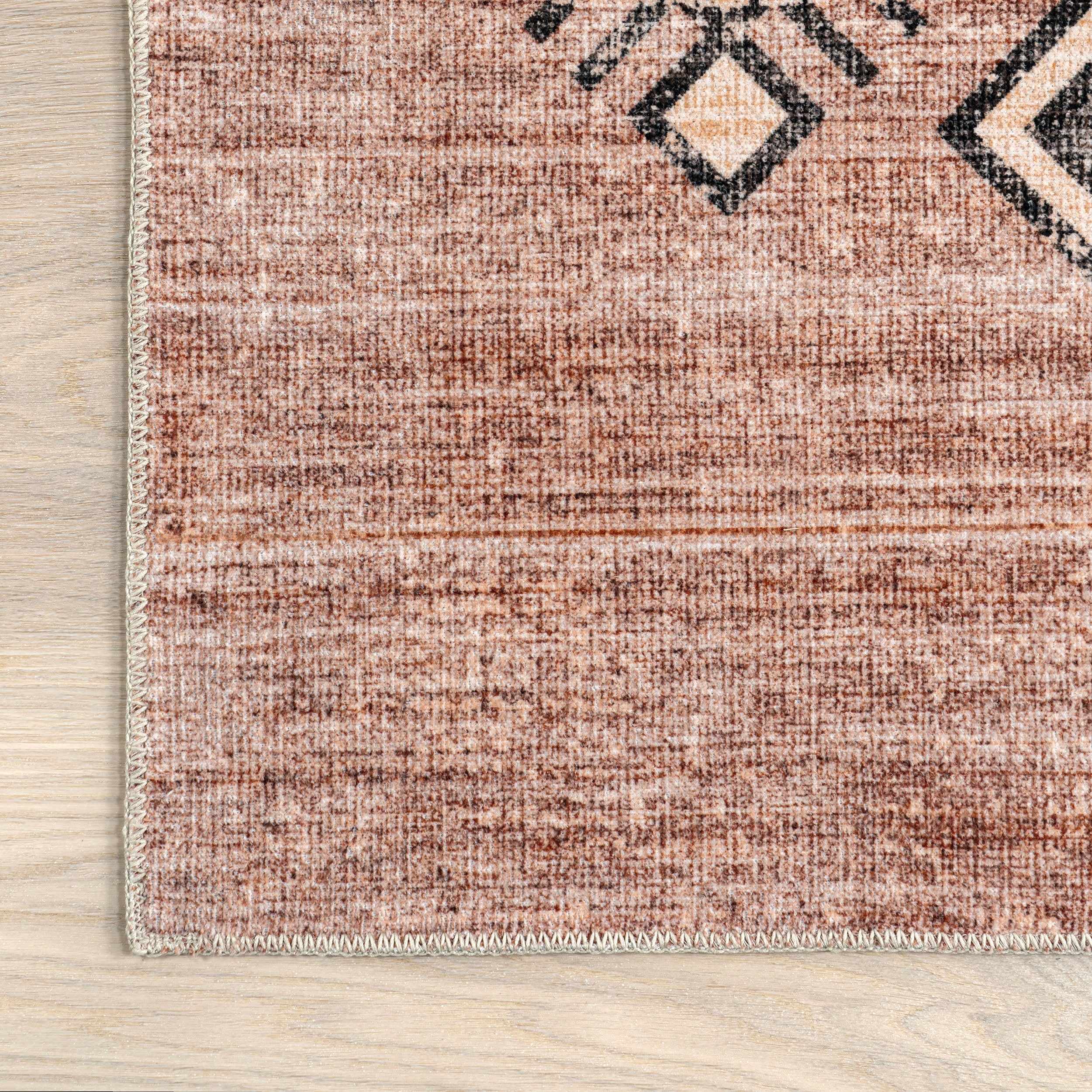 Sagebrush Geometric Washable Rug | Blush - Image 3