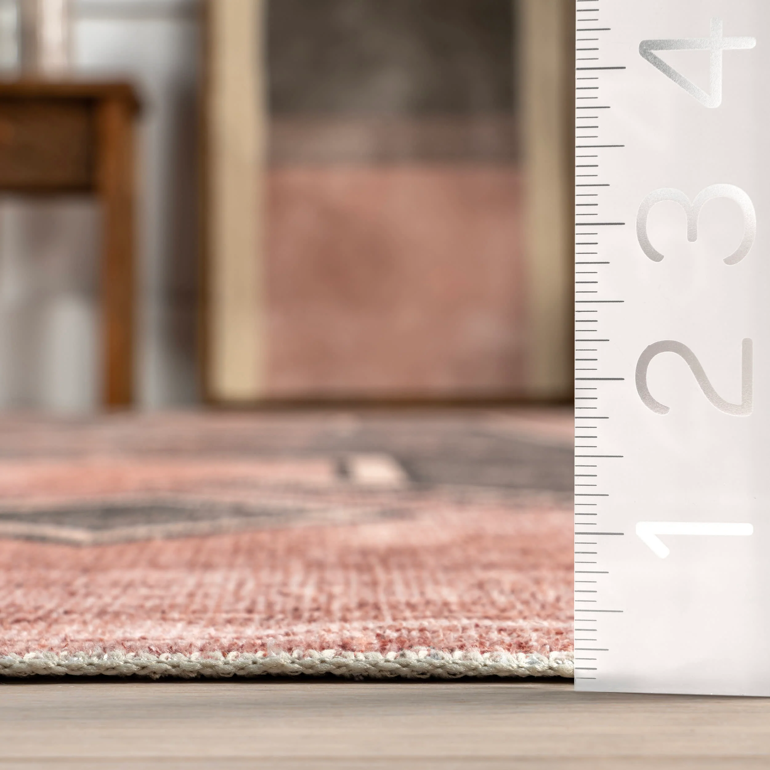 Sagebrush Geometric Washable Rug | Blush - Image 4