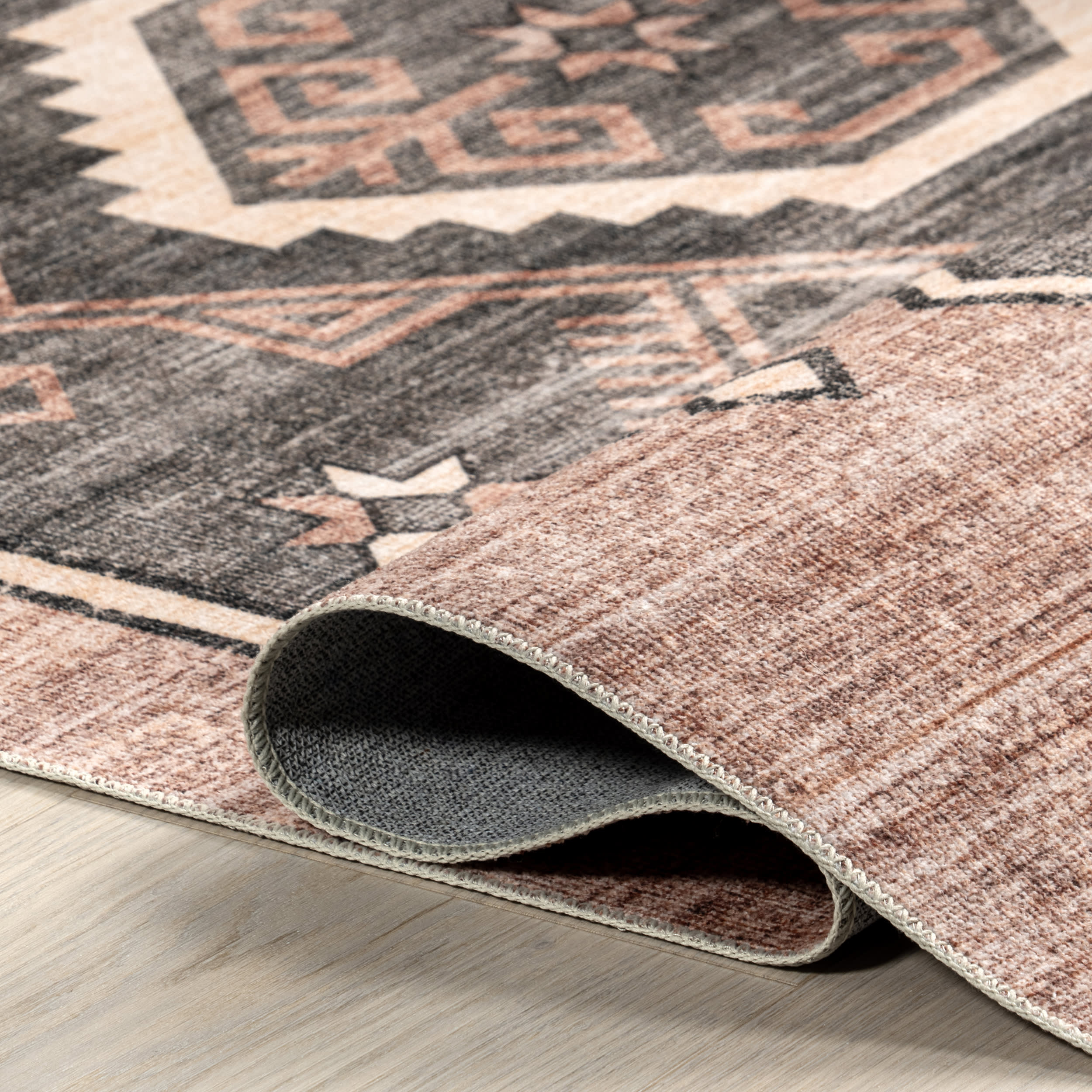 Sagebrush Geometric Washable Rug | Blush - Image 6