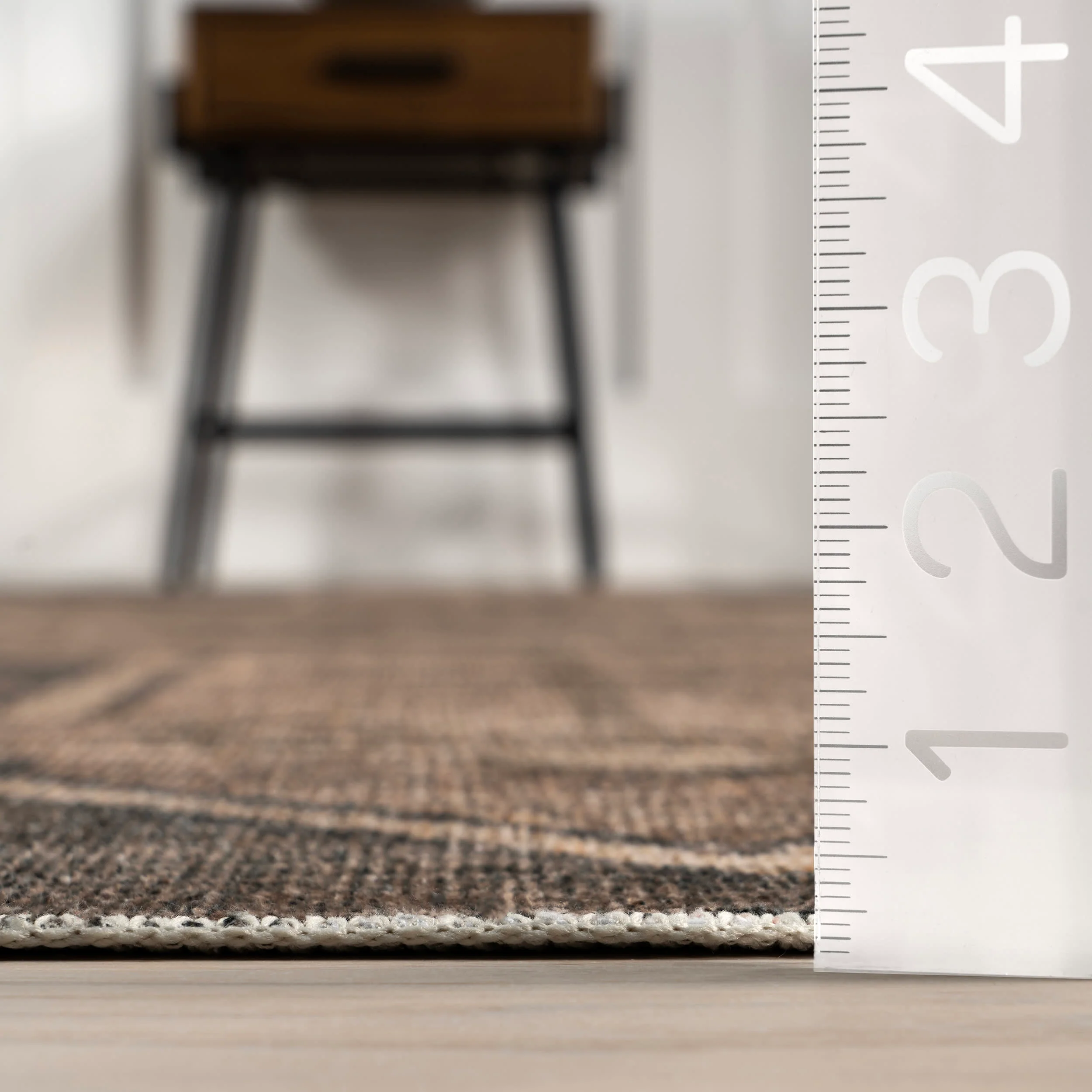 Sagebrush Geometric Washable Rug | Dark Brown - Image 4