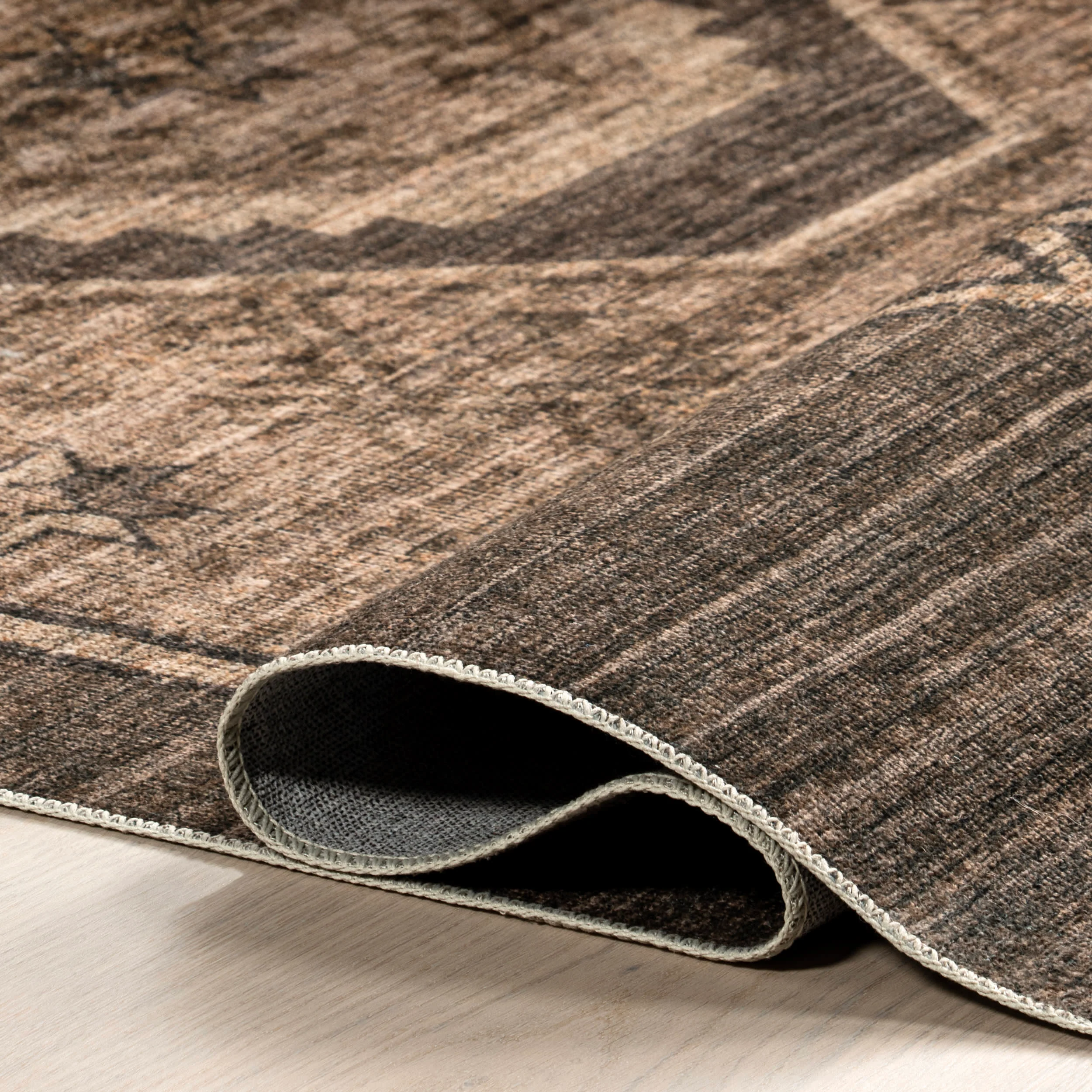 Sagebrush Geometric Washable Rug | Dark Brown - Image 6