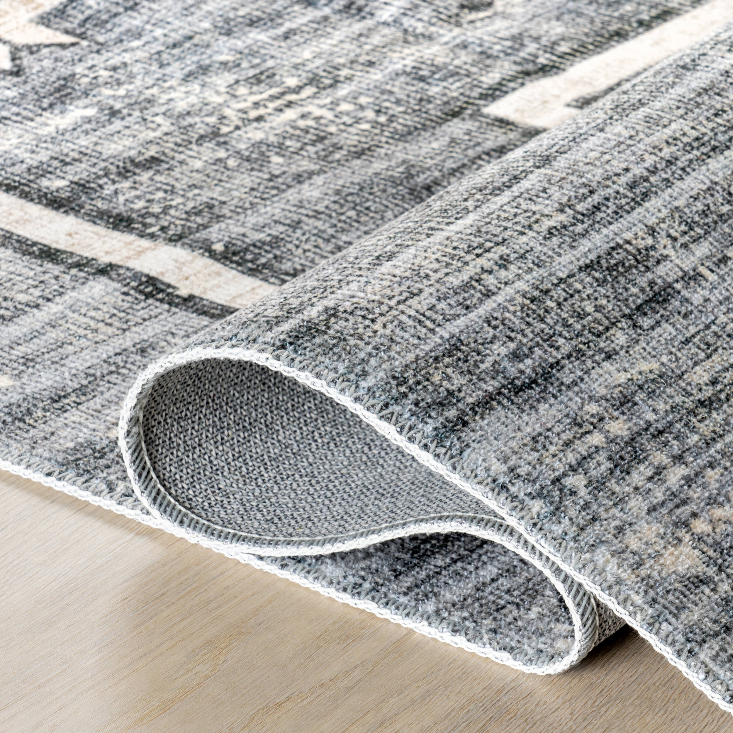 Sagebrush Geometric Washable Rug | Grey - Image 8