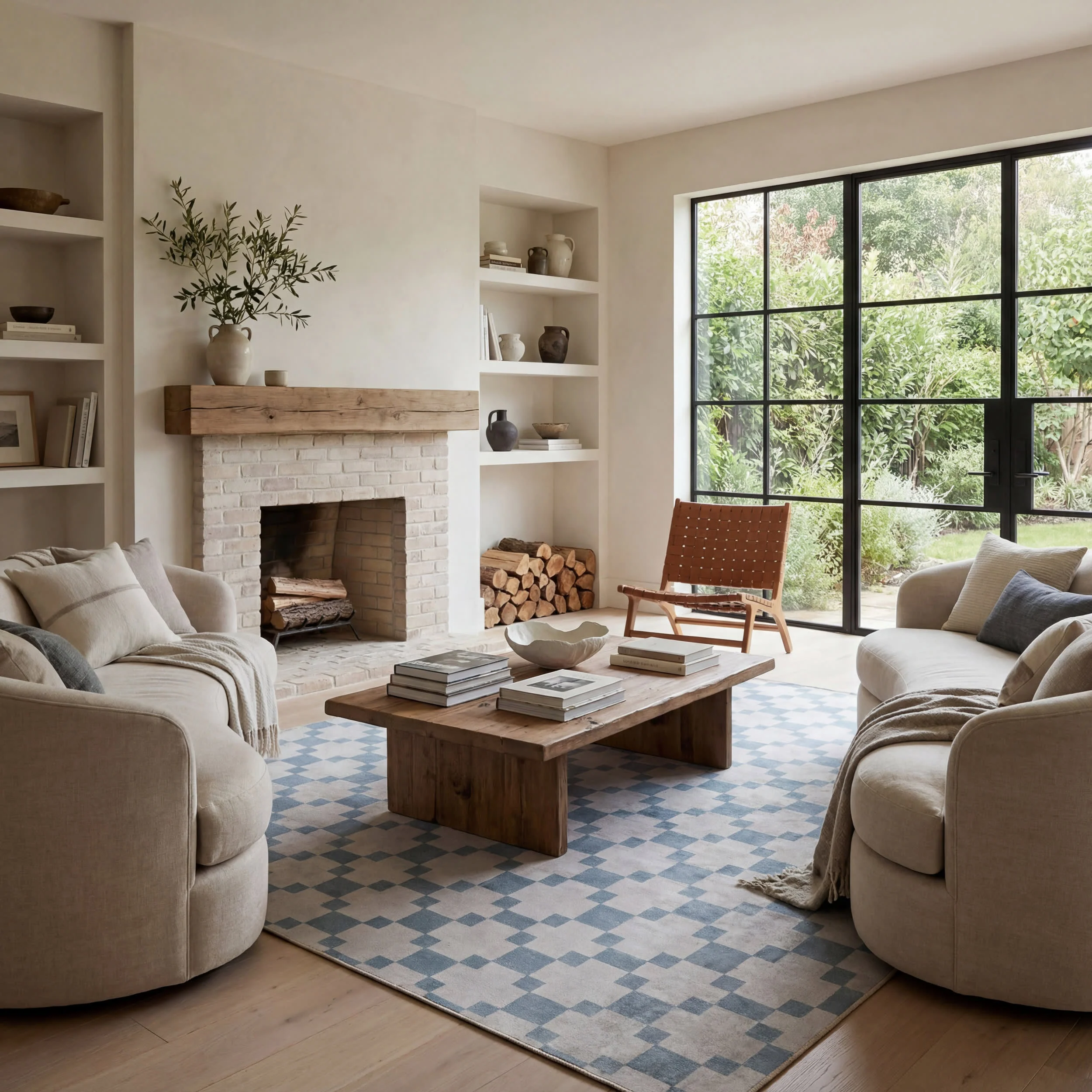 Saguara Southwestern Geometric Washable Rug | Blue - Image 2