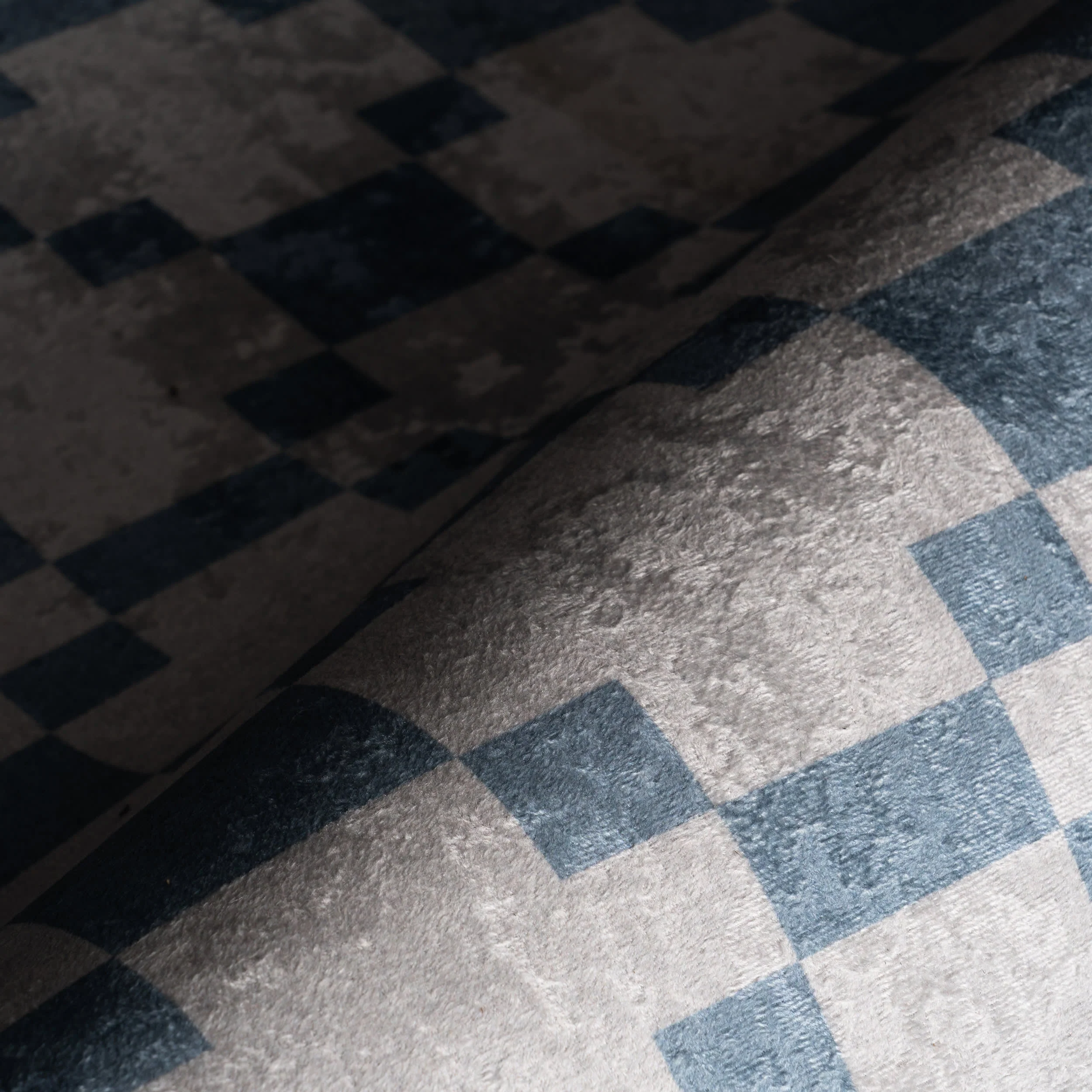 Saguara Southwestern Geometric Washable Rug | Blue - Image 3