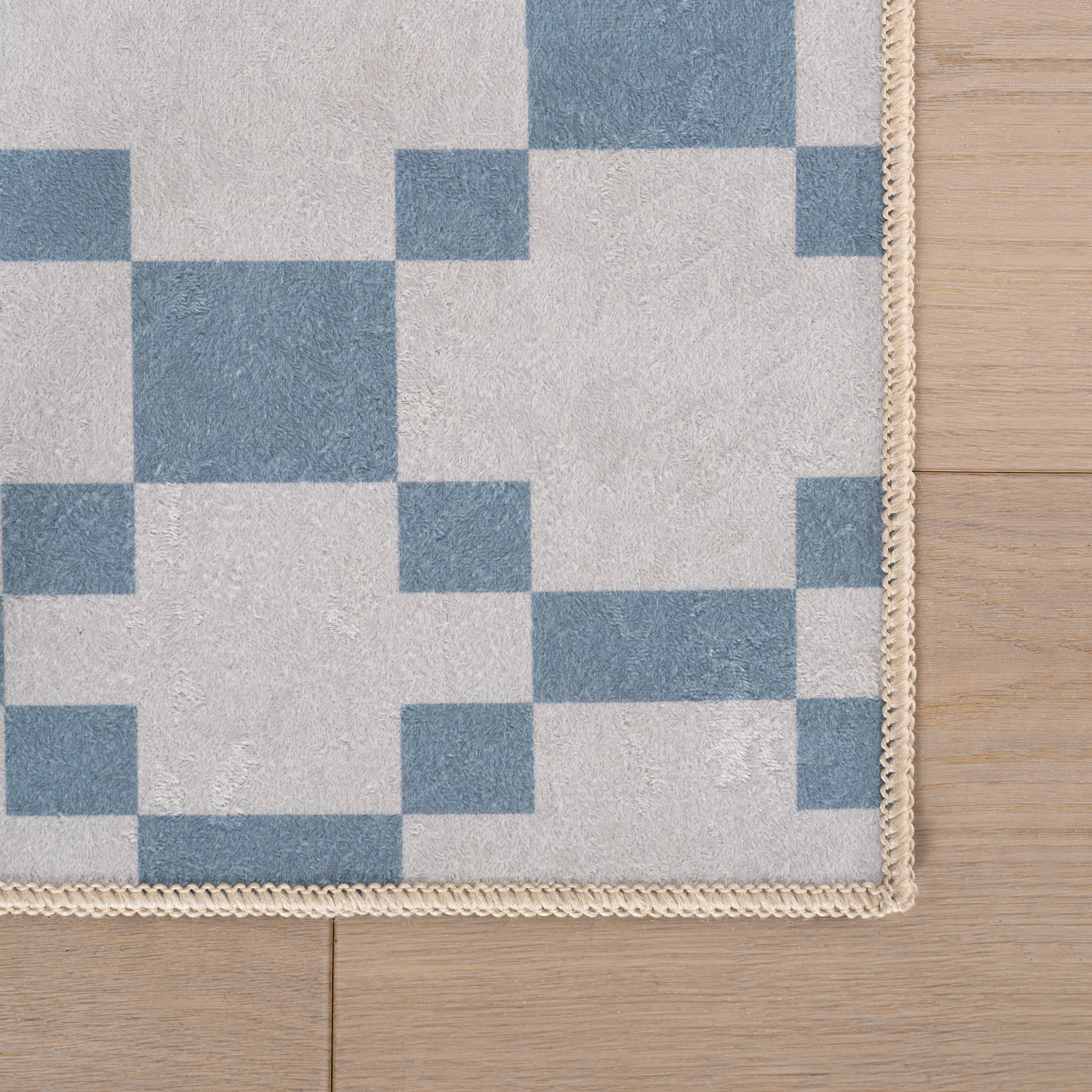 Saguara Southwestern Geometric Washable Rug | Blue - Image 4