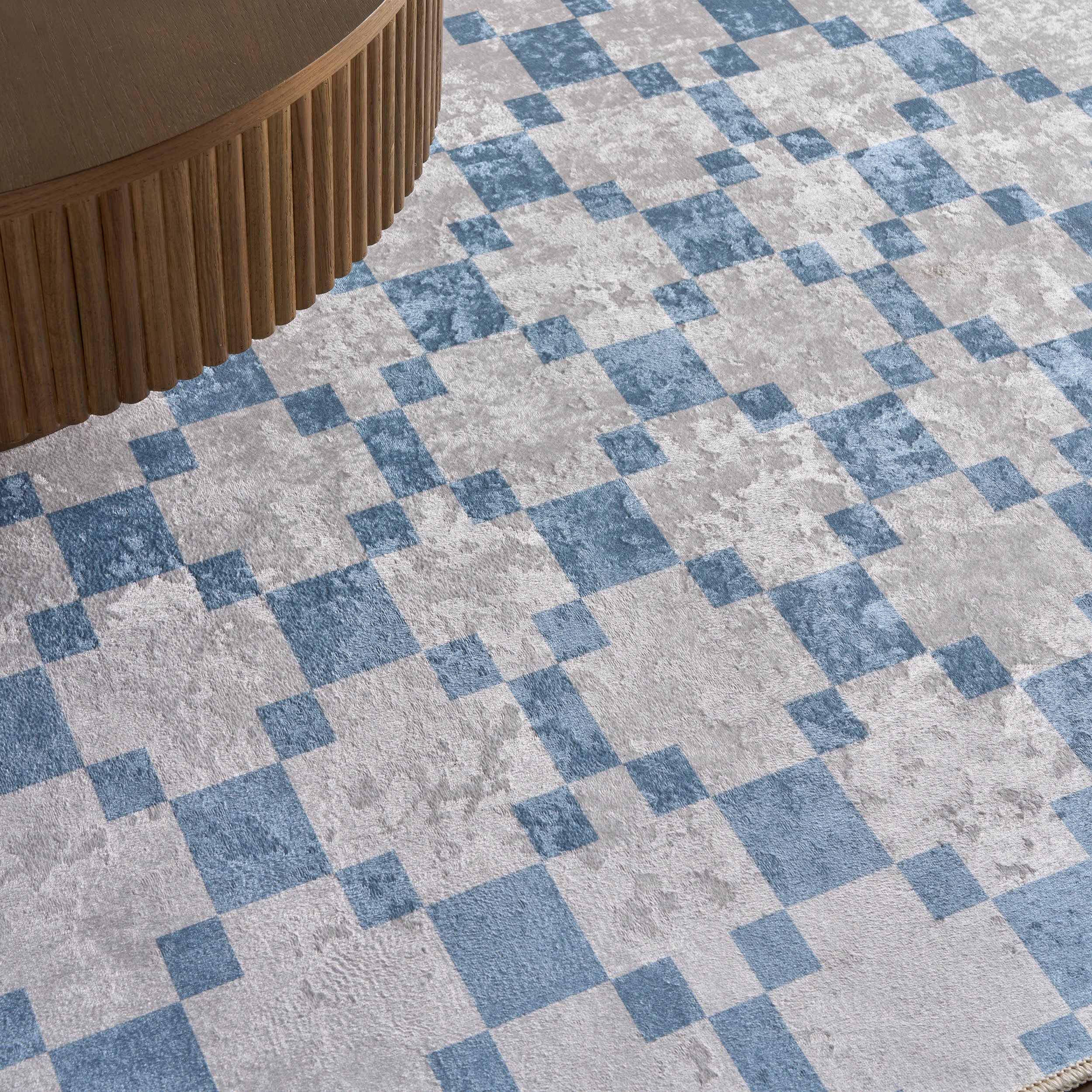 Saguara Southwestern Geometric Washable Rug | Blue - Image 5