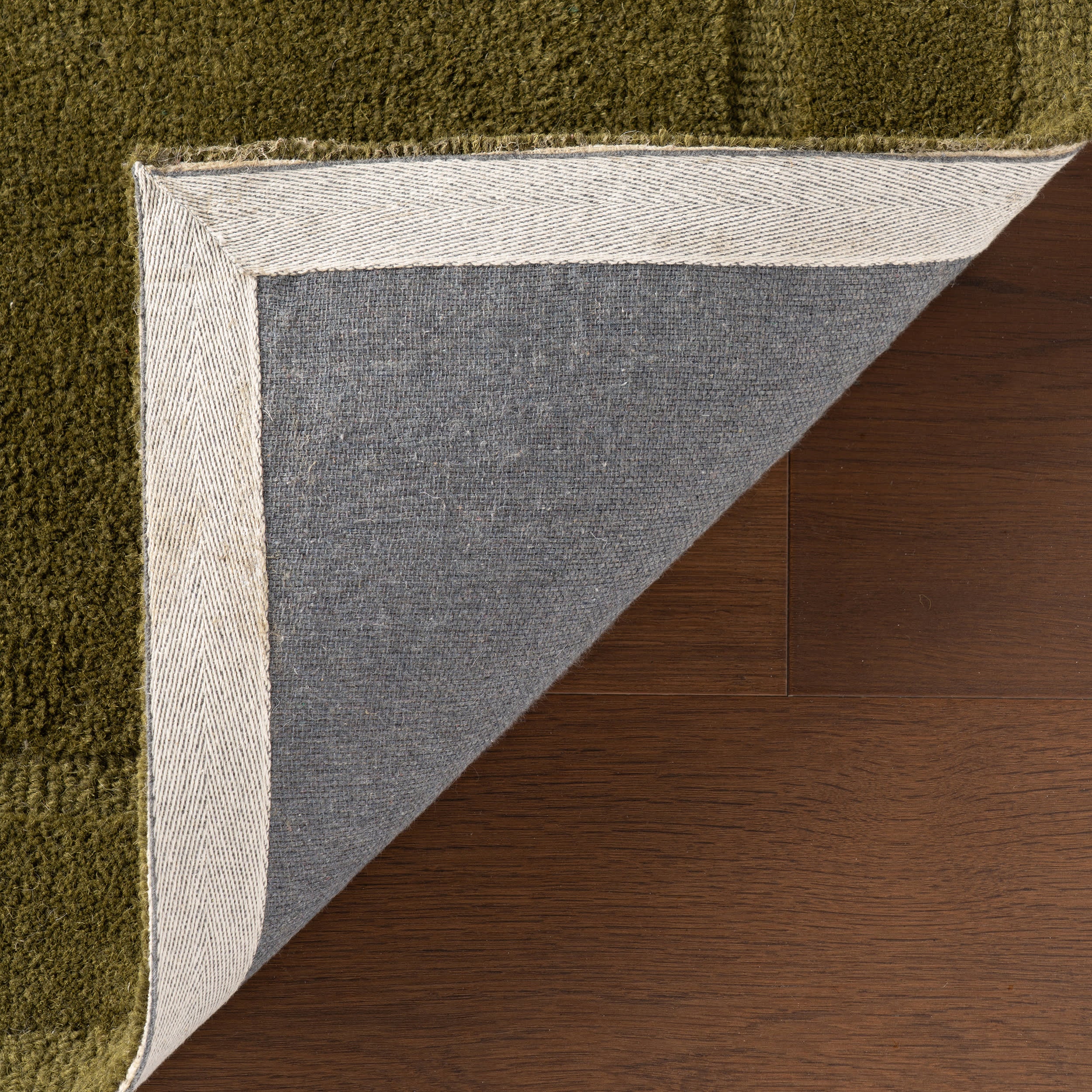 Sahar Solid Modern Wool Rug | Green - Image 7