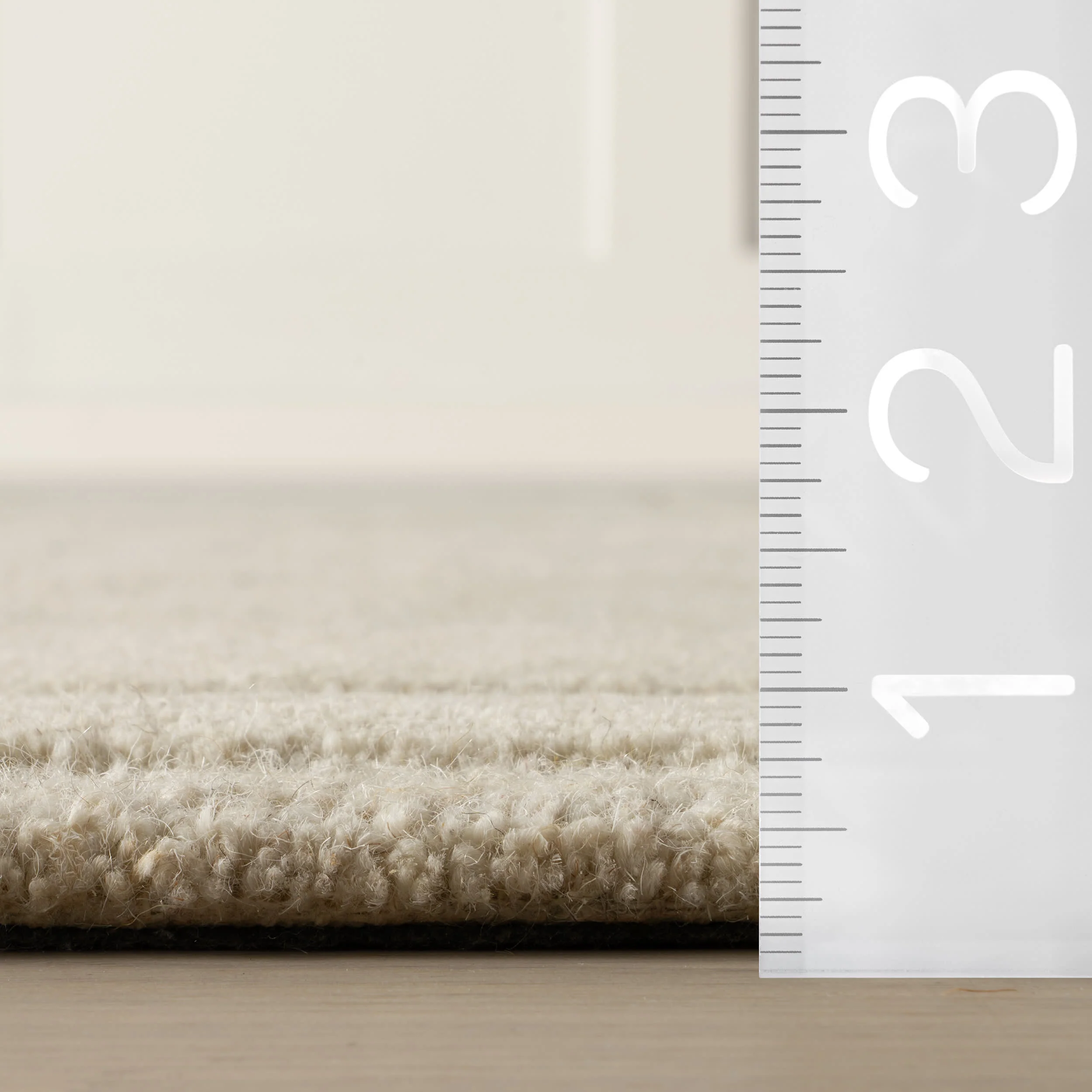 Sahar Solid Modern Wool Rug | Ivory - Image 5