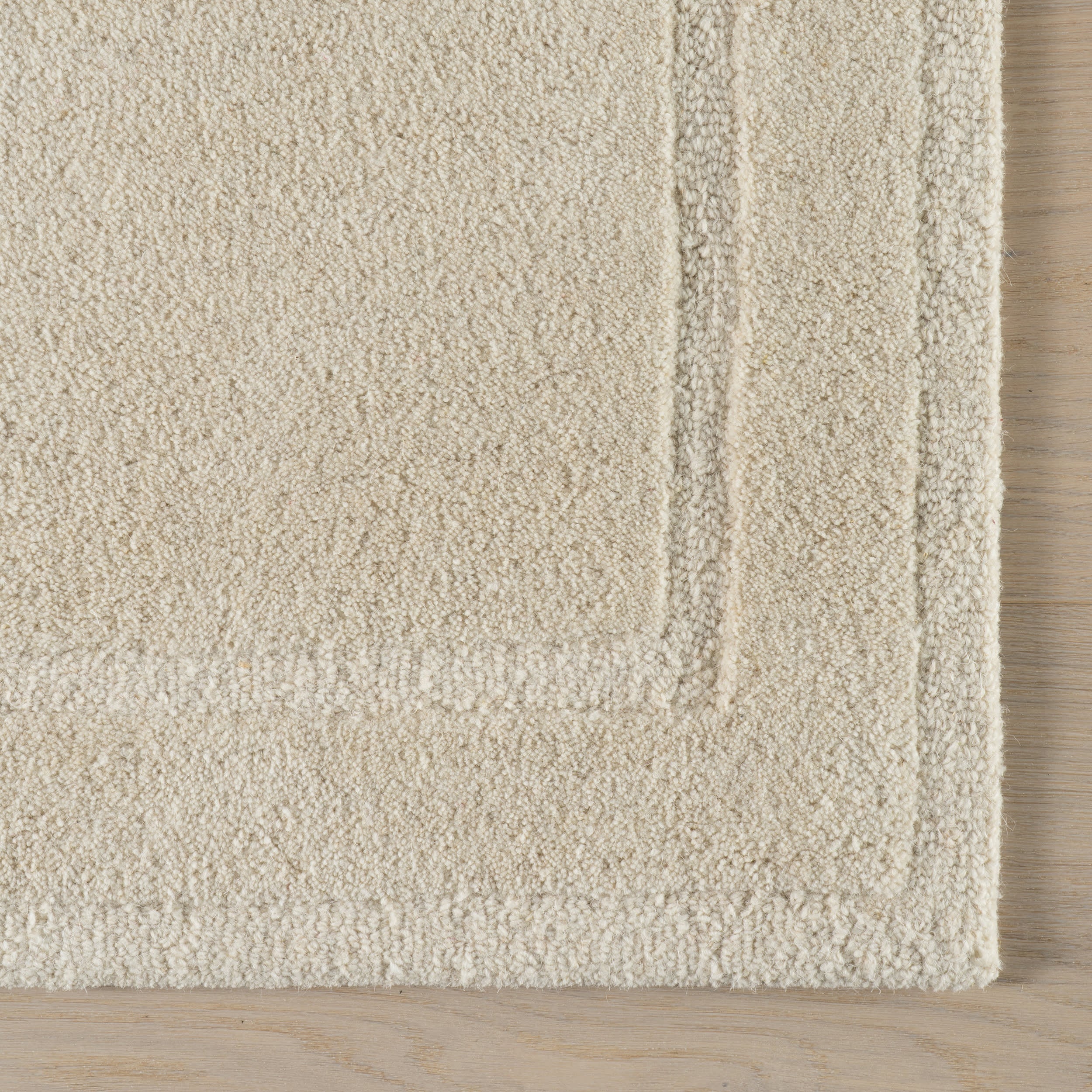 Sahar Solid Modern Wool Rug | Ivory - Image 6