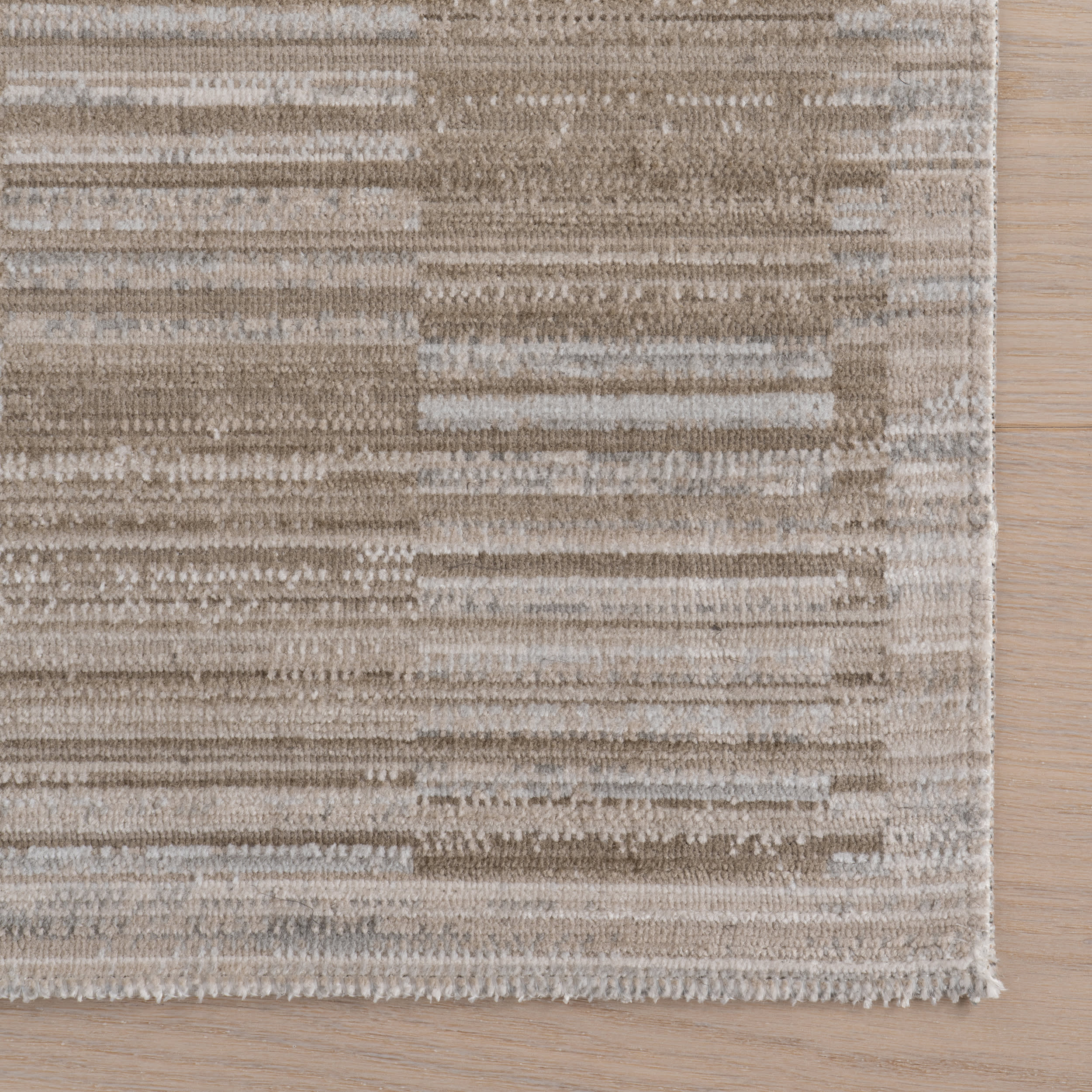 Sahari Modern Woven Striped Indoor/Outdoor Washable Rug | Brown - Image 4
