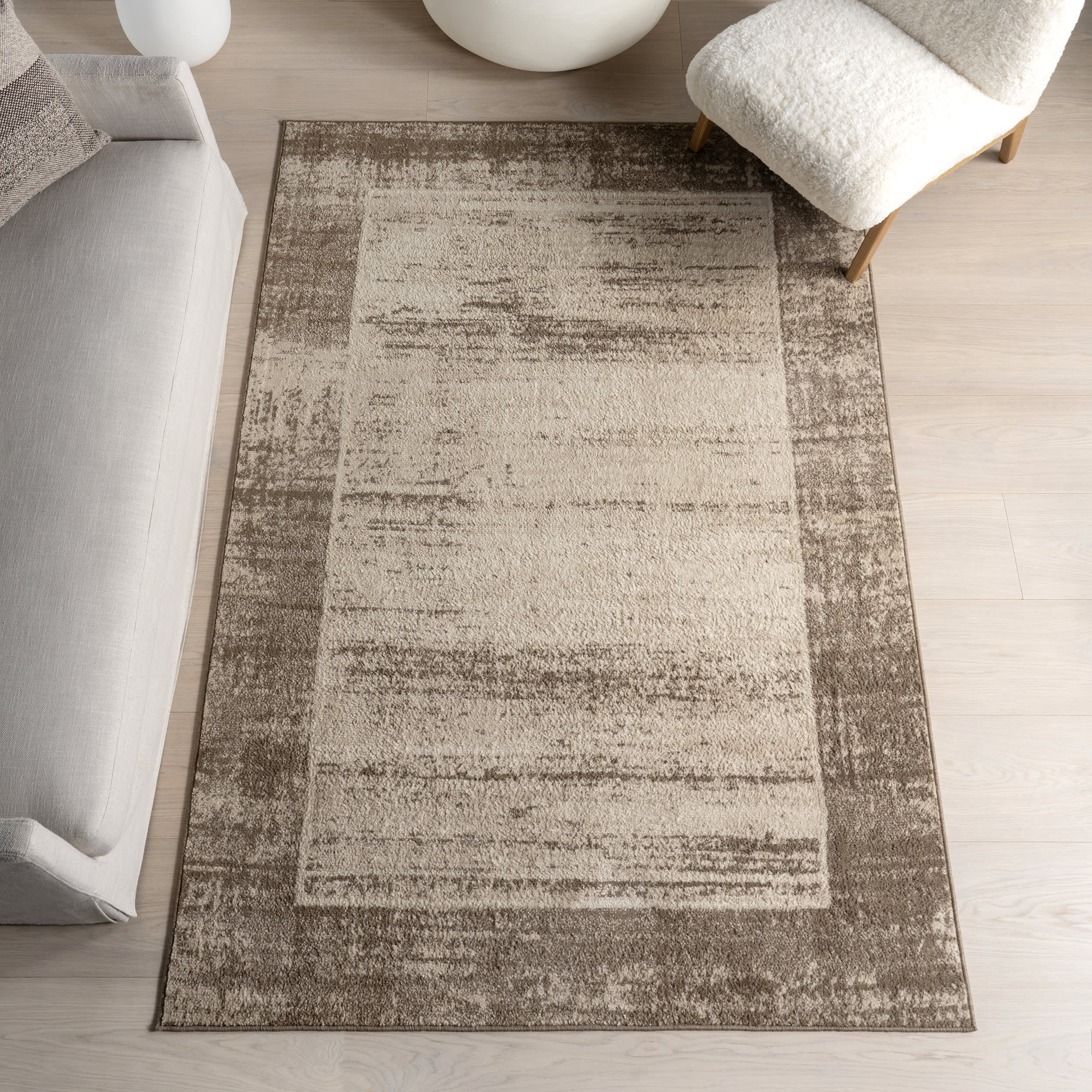 Saida Bordered Rug | Brown - Image 2