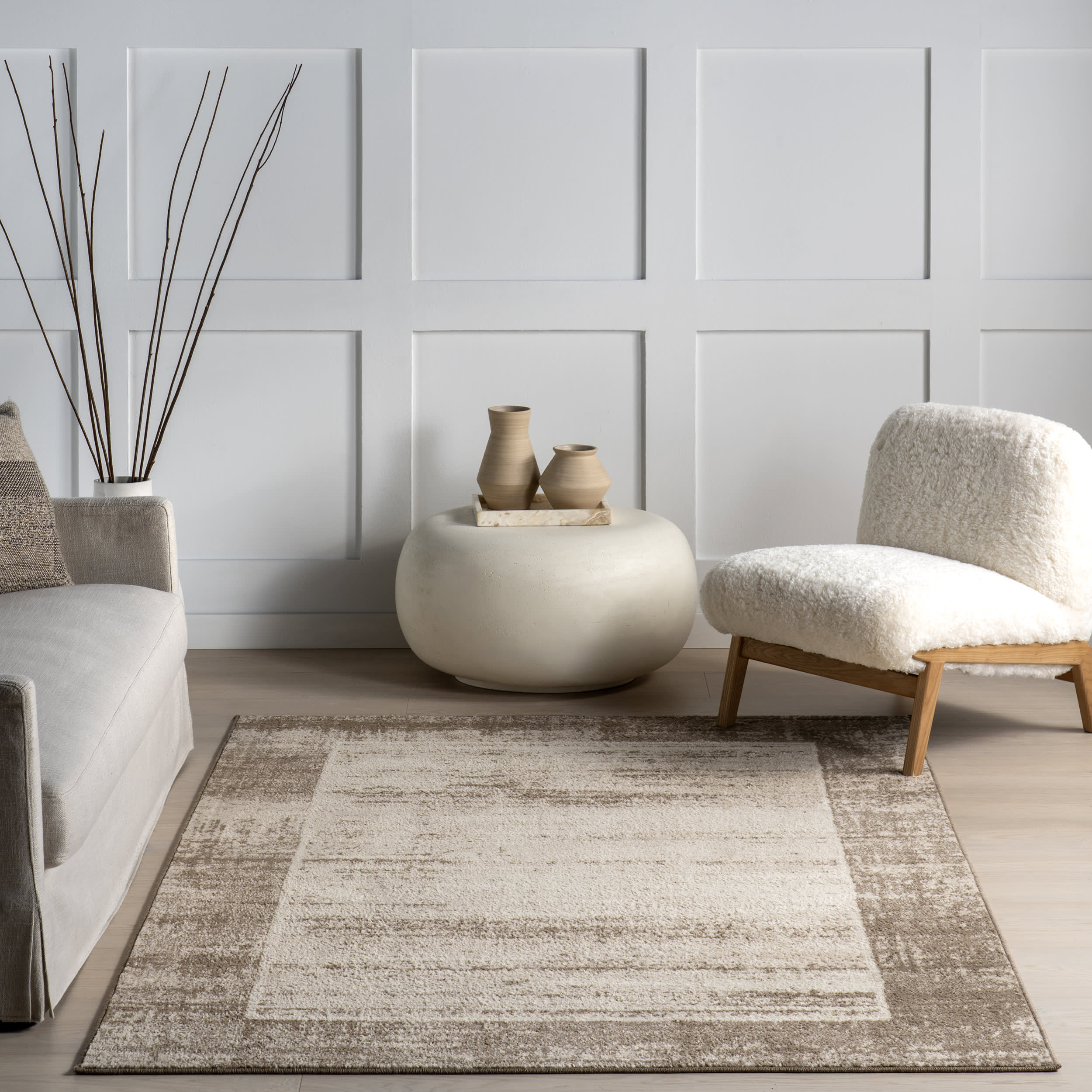Saida Bordered Rug | Brown - Image 5