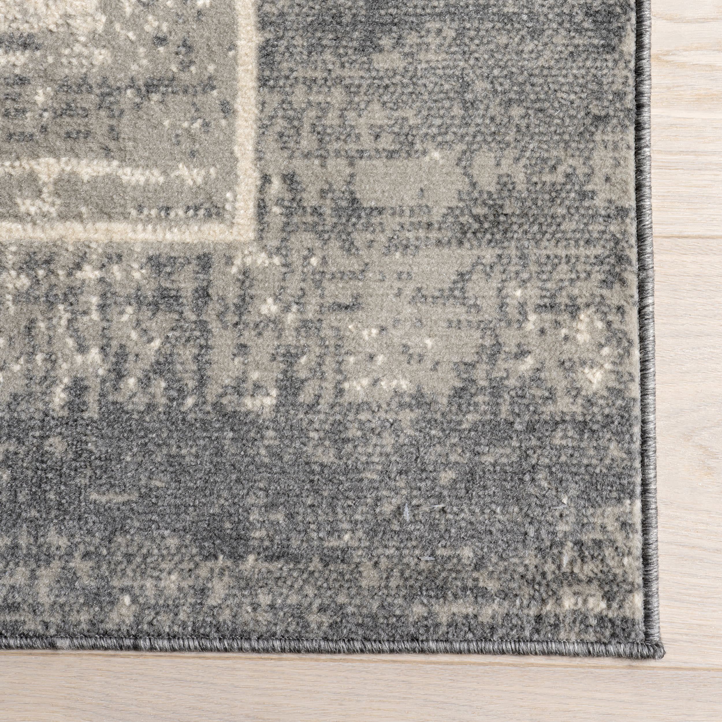 Saida Bordered Rug | Grey - Image 4