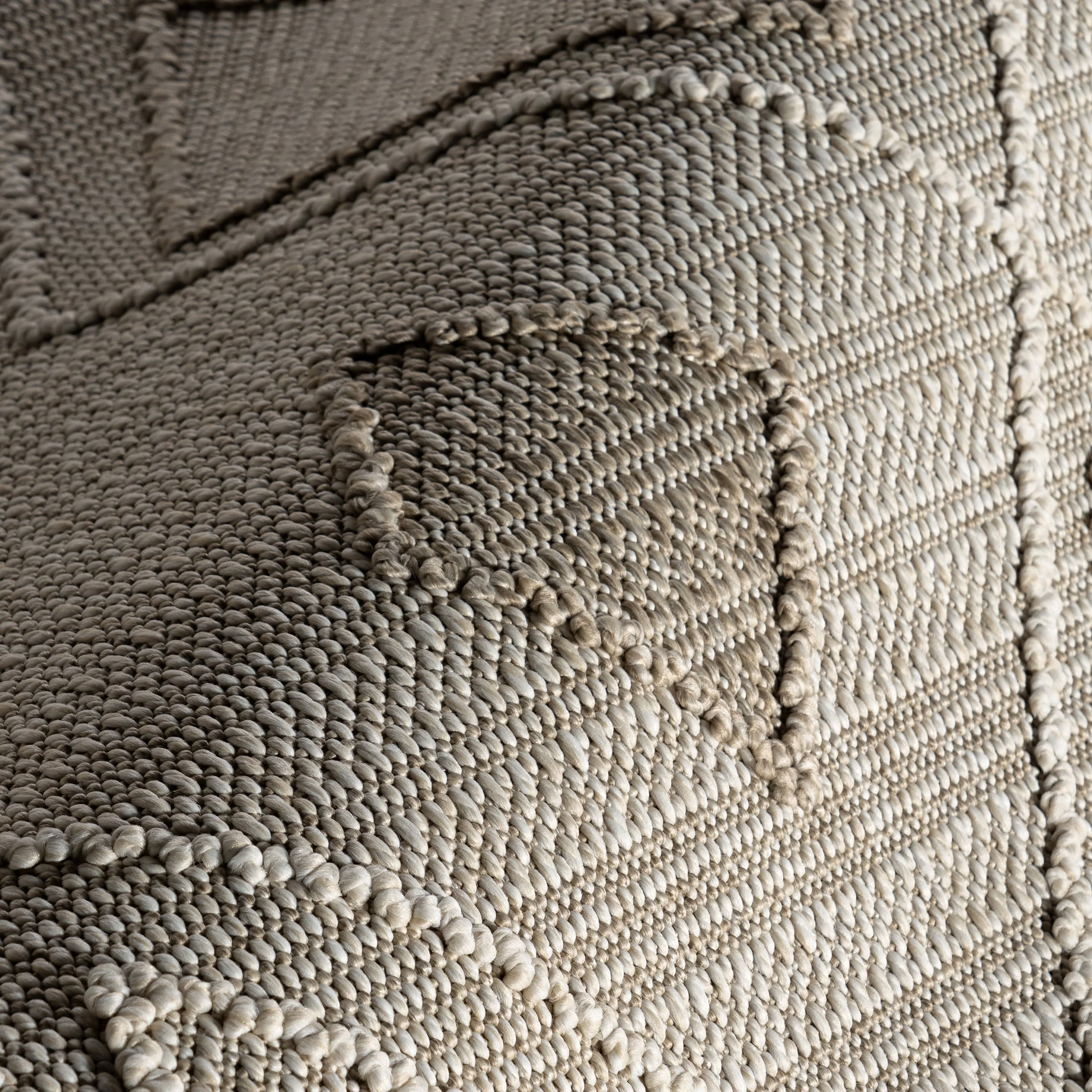 Saige High-Low Diamond Indoor/Outdoor Rug | Beige - Image 3