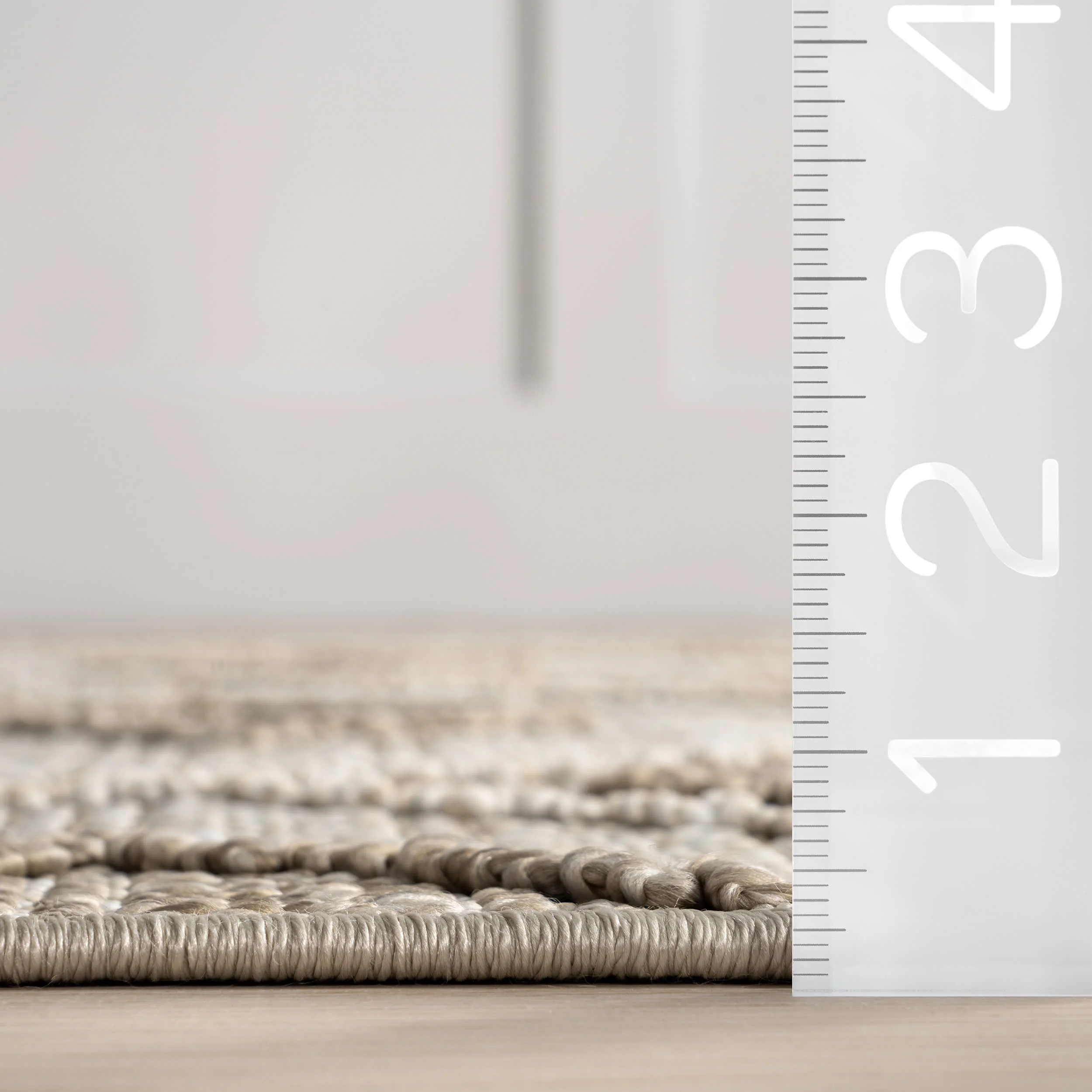 Saige High-Low Diamond Indoor/Outdoor Rug | Beige - Image 6