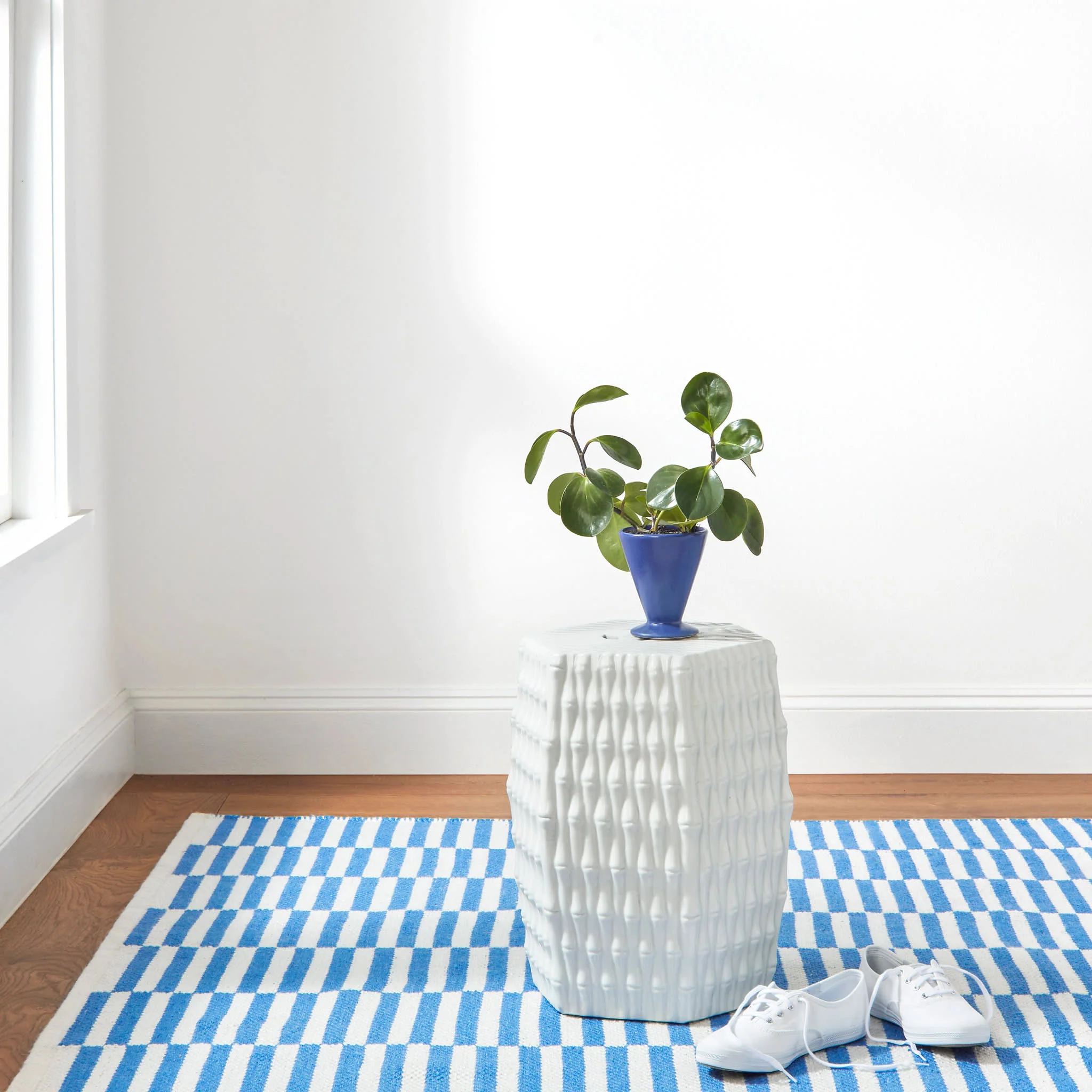 Sailing Stripe Handwoven Indoor/Outdoor Rug | French Blue - Image 3