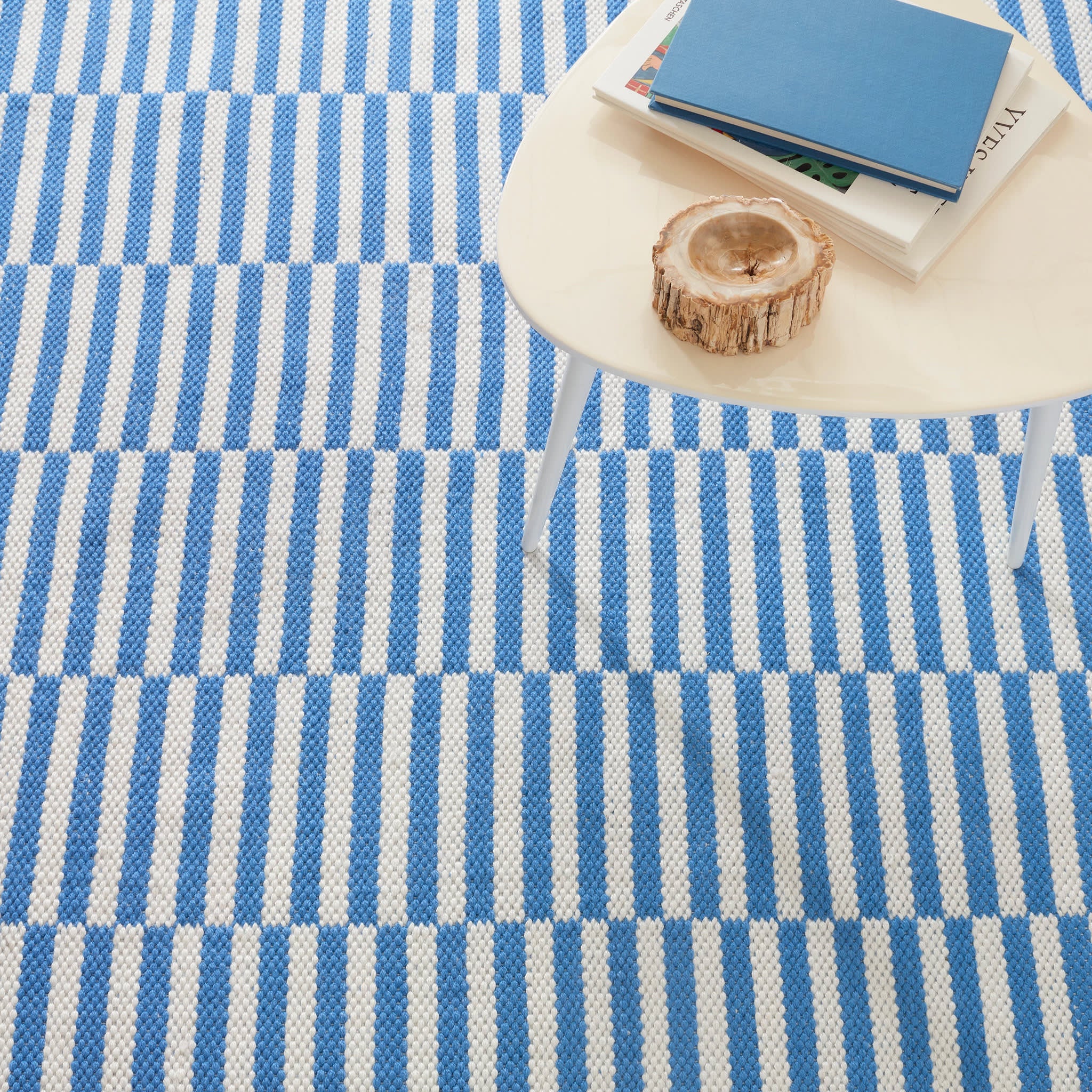 Sailing Stripe Handwoven Indoor/Outdoor Rug | French Blue - Image 4