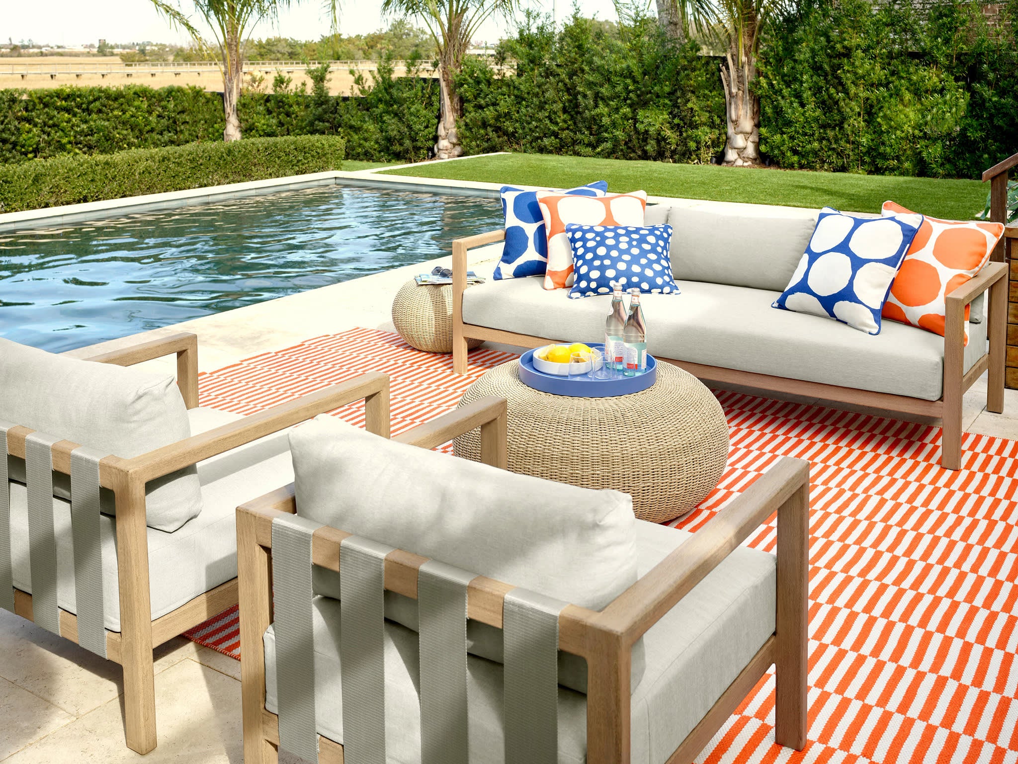 Sailing Stripe Handwoven Indoor/Outdoor Rug | Tangerine - Image 3