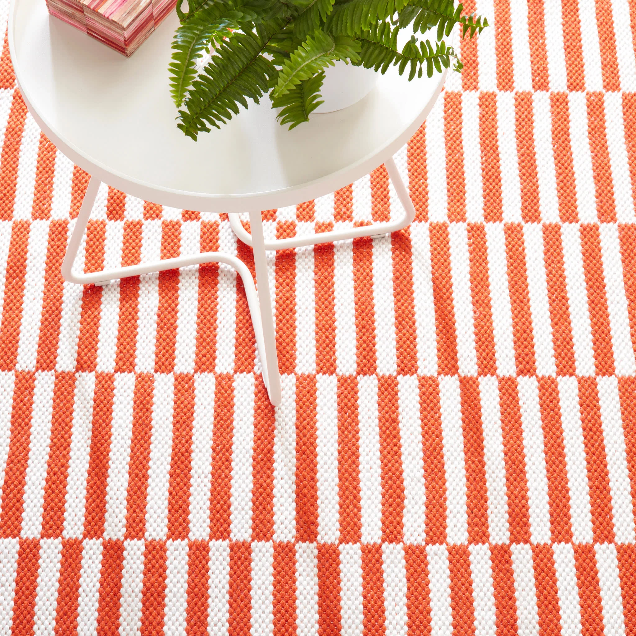Sailing Stripe Handwoven Indoor/Outdoor Rug | Tangerine - Image 5