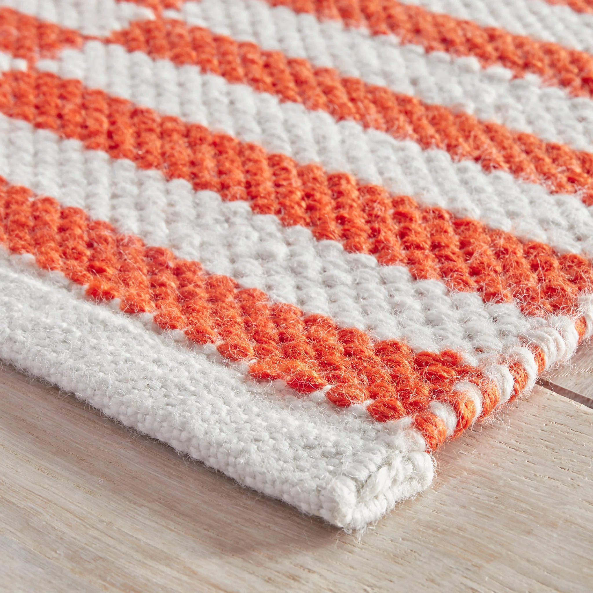 Sailing Stripe Handwoven Indoor/Outdoor Rug | Tangerine - Image 6