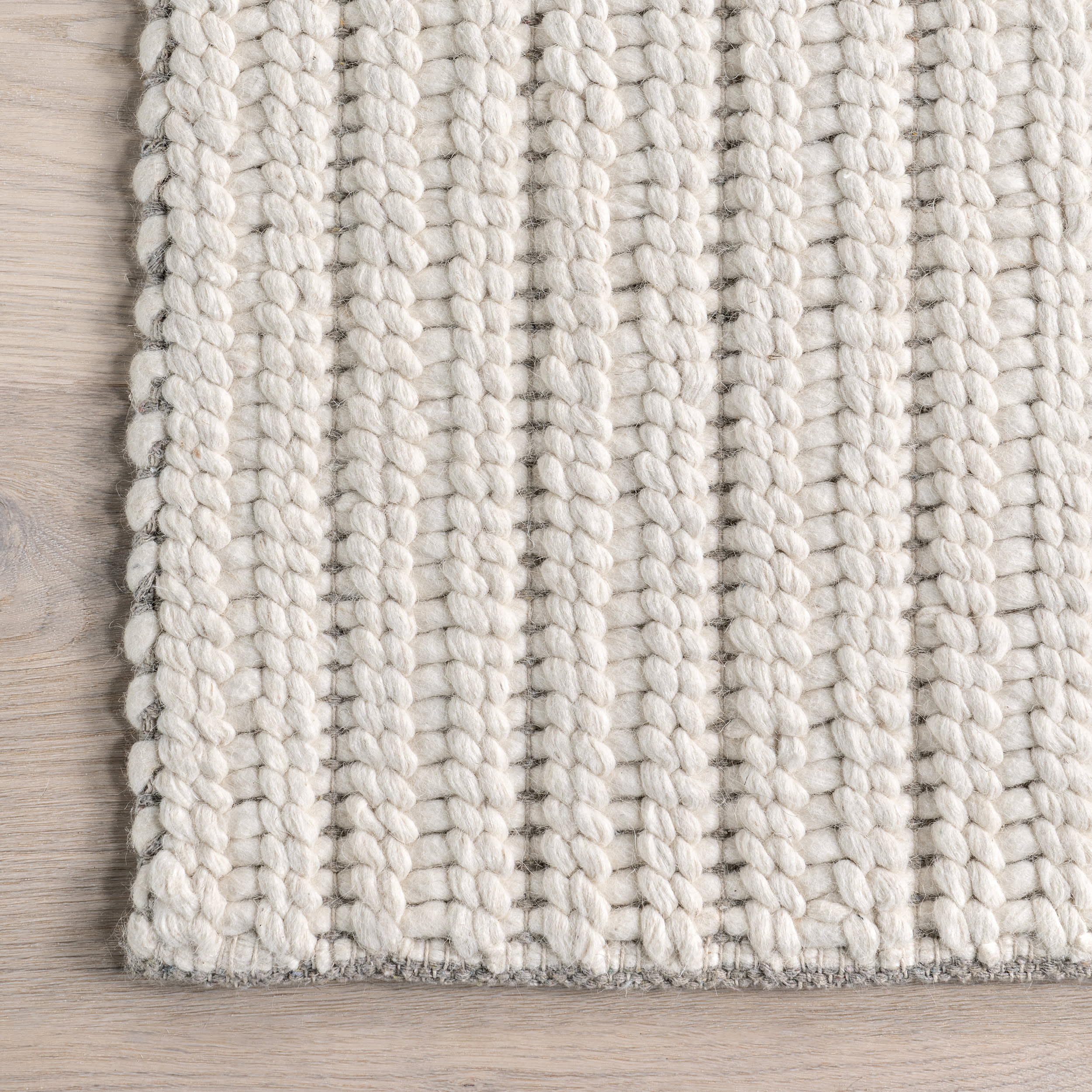 Sailor Handwoven Striped Rug | Ivory - Image 3