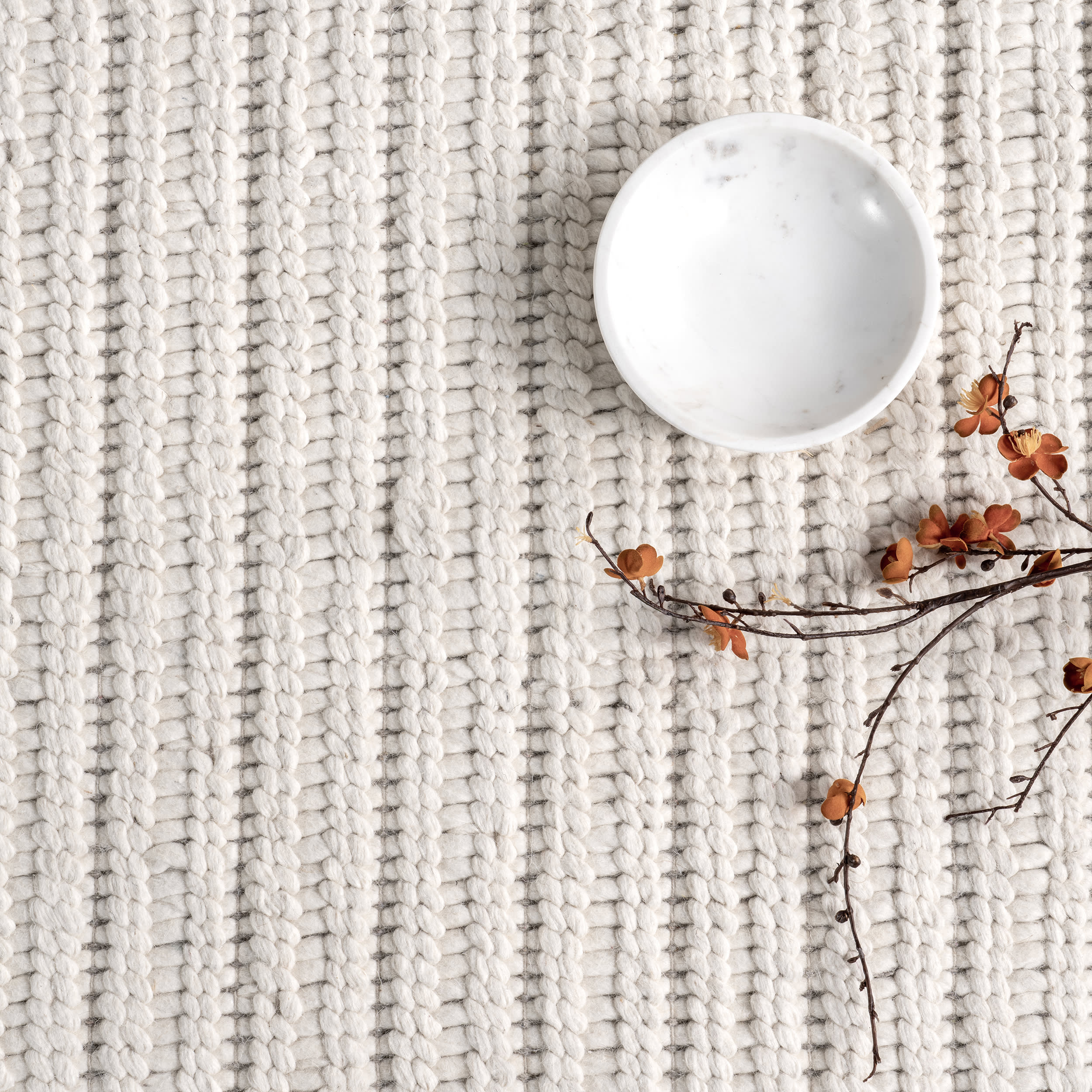 Sailor Handwoven Striped Rug | Ivory - Image 7