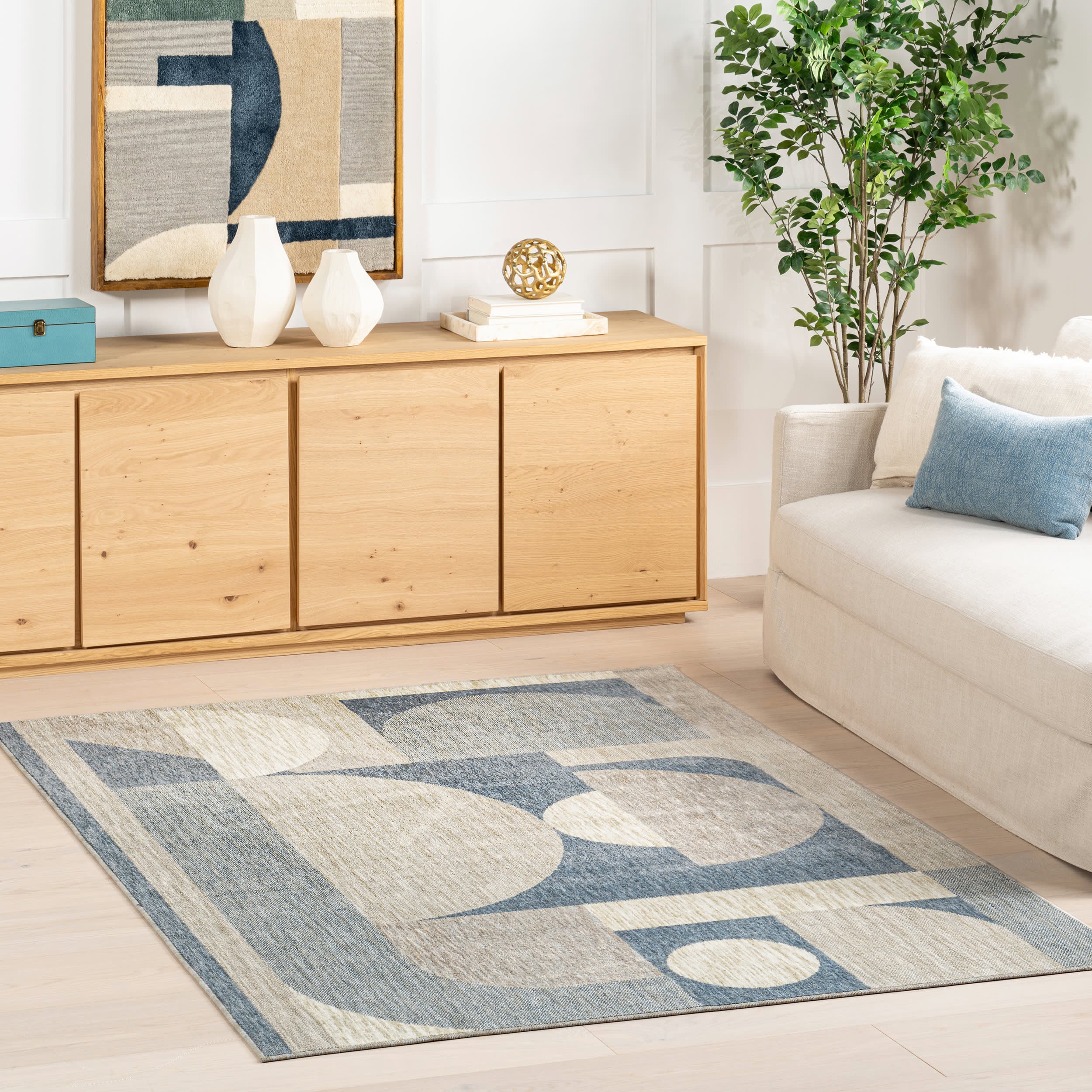 Salia Renewed Moons Rug | Blue - Image 2