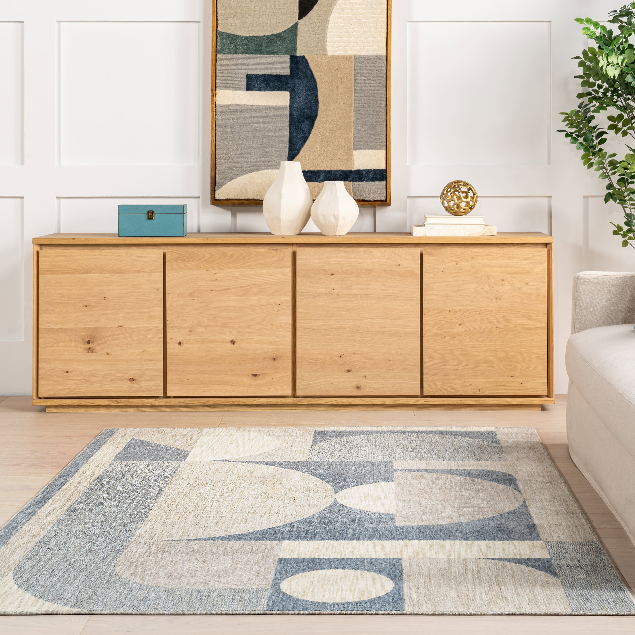 Salia Renewed Moons Rug | Blue - Image 4