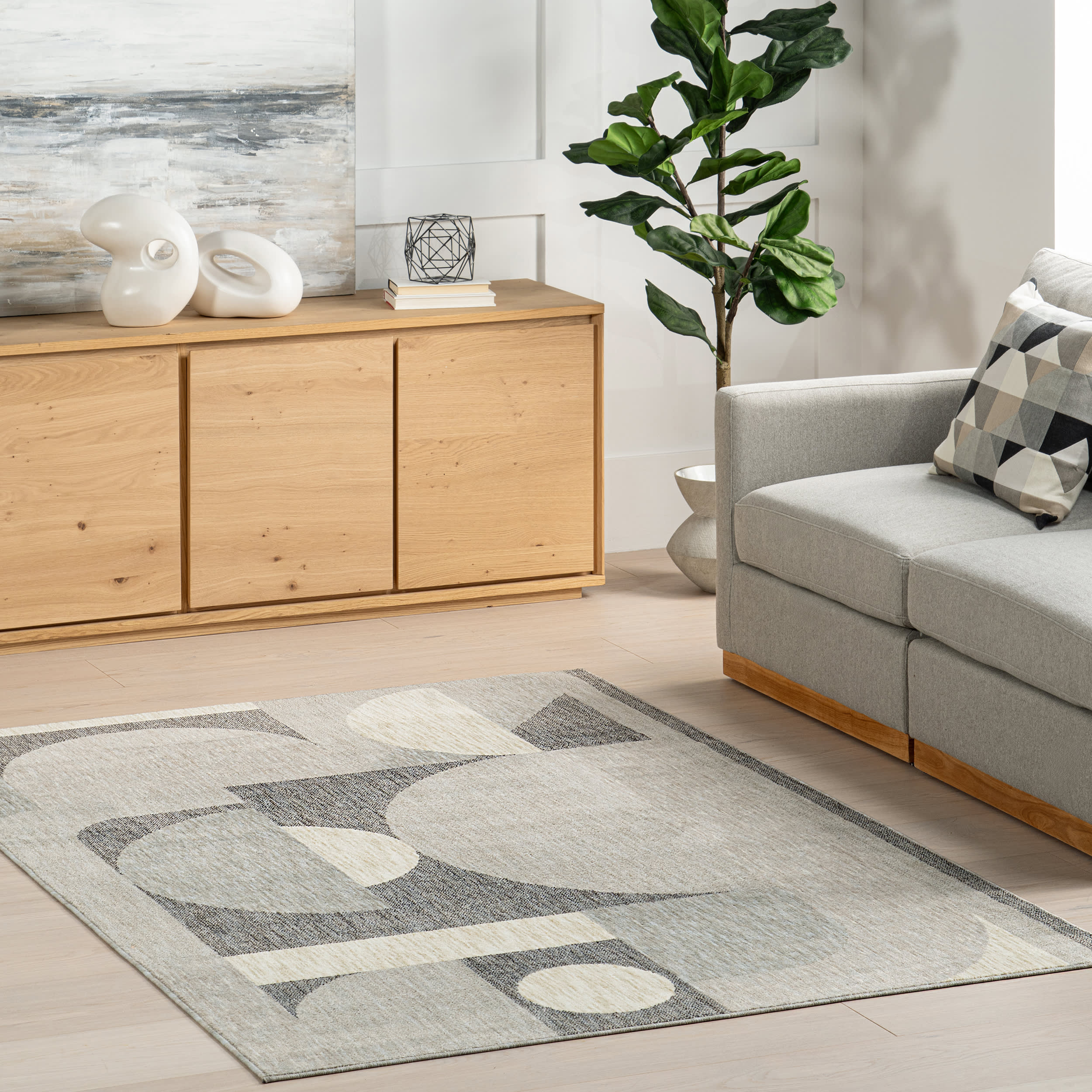 Salia Renewed Moons Rug | Dark Grey - Image 2