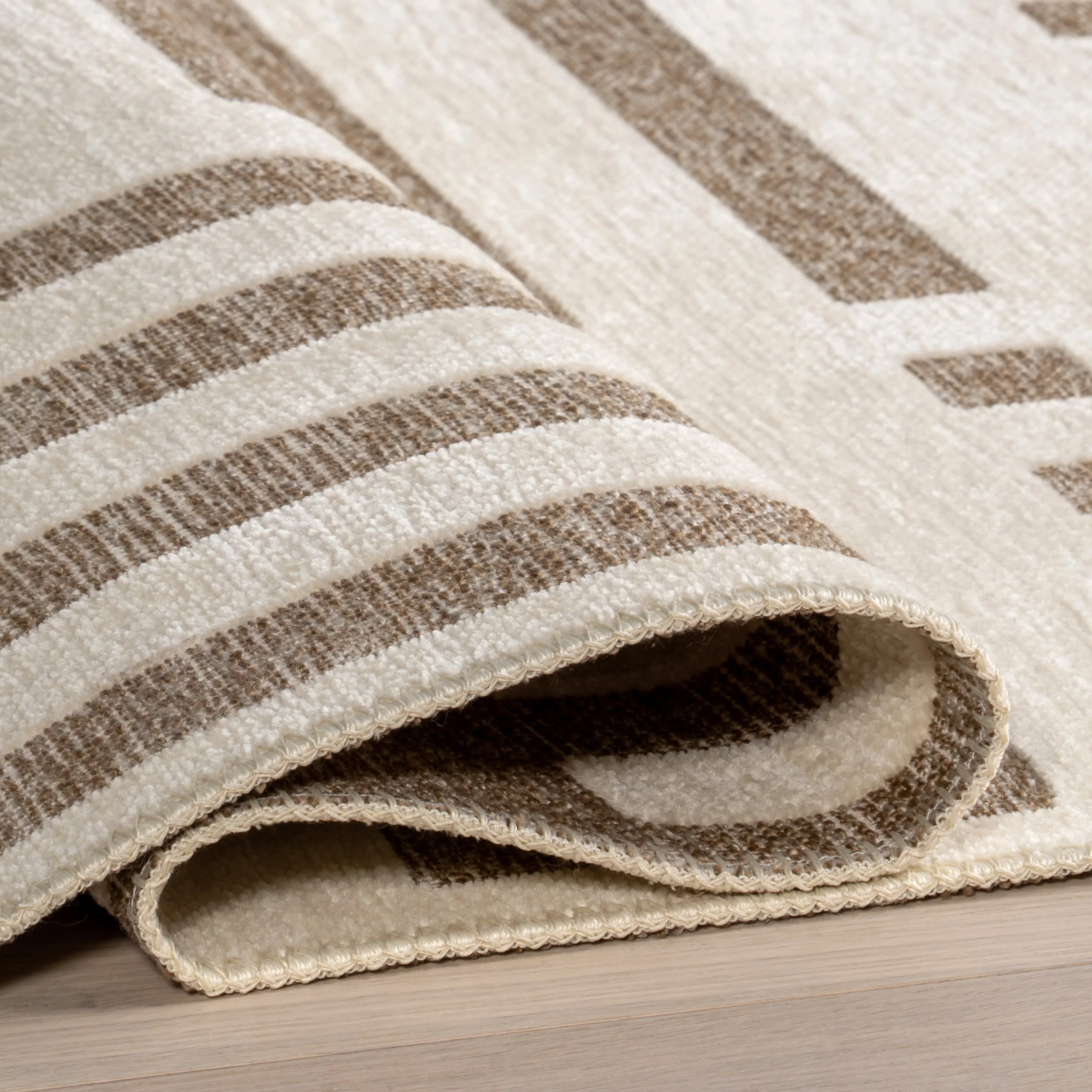 Salma Geometric Reversible Washable Rug | Beige - Image 11
