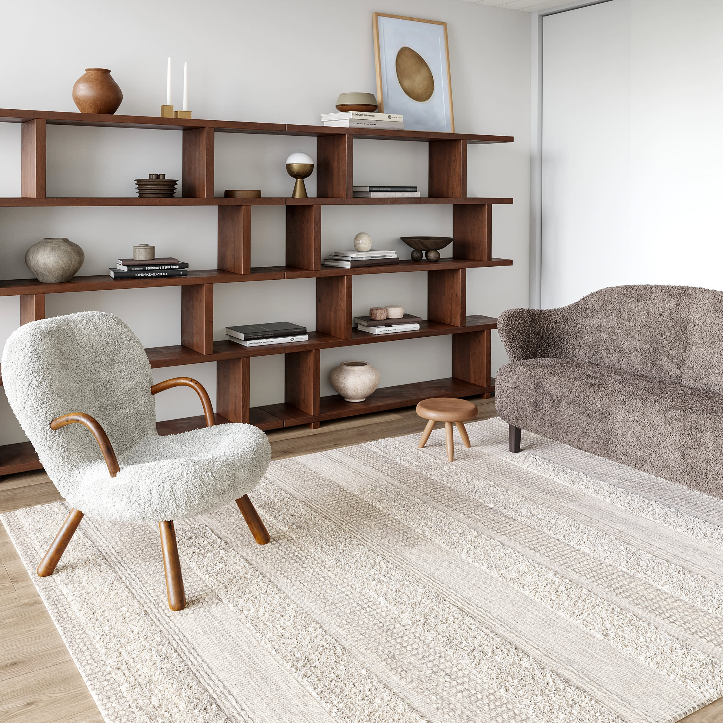 Samba Textured Cotton-Blend Rug | Cream - Image 2