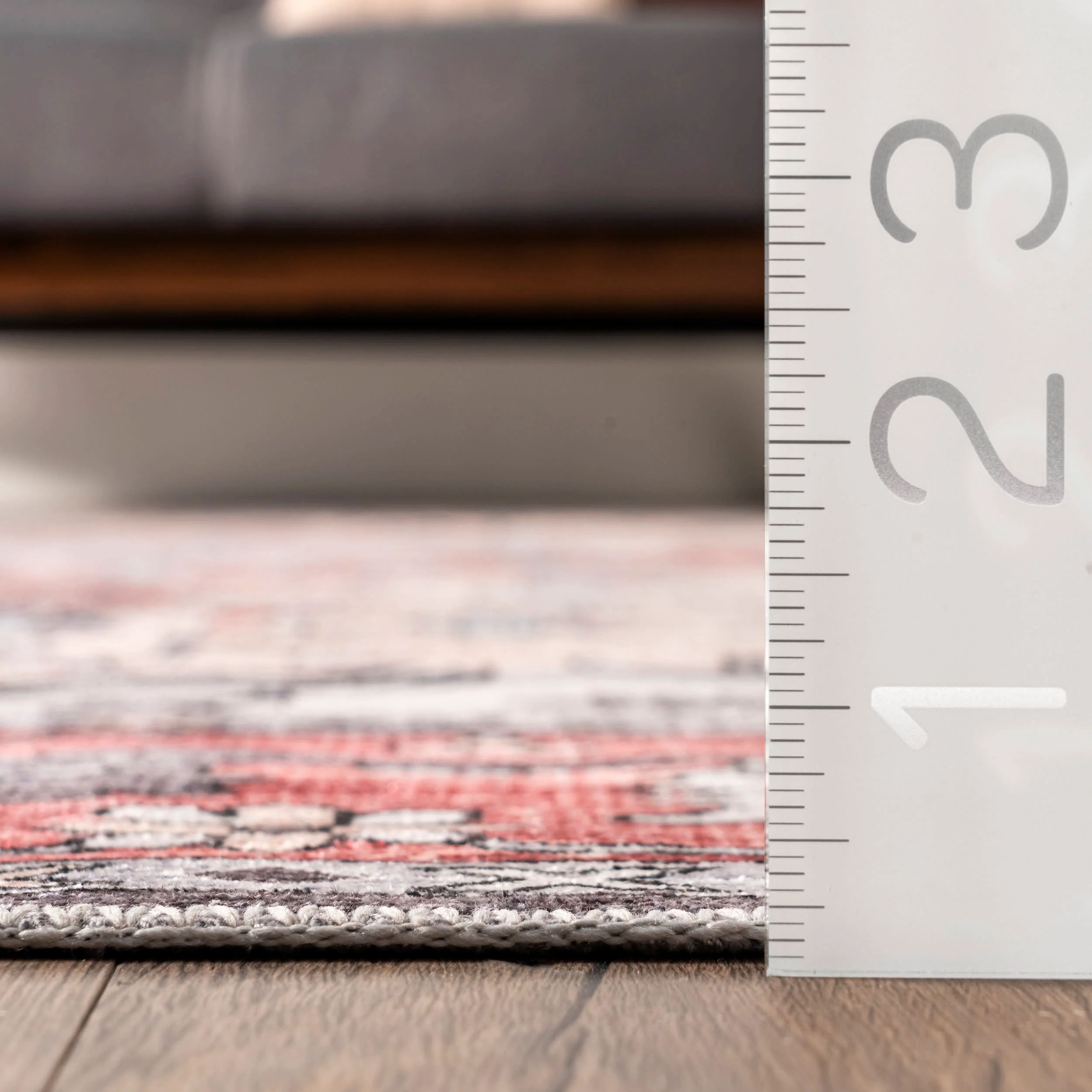 Sammie Vintage Medallion Washable Rug | Brick - Image 5