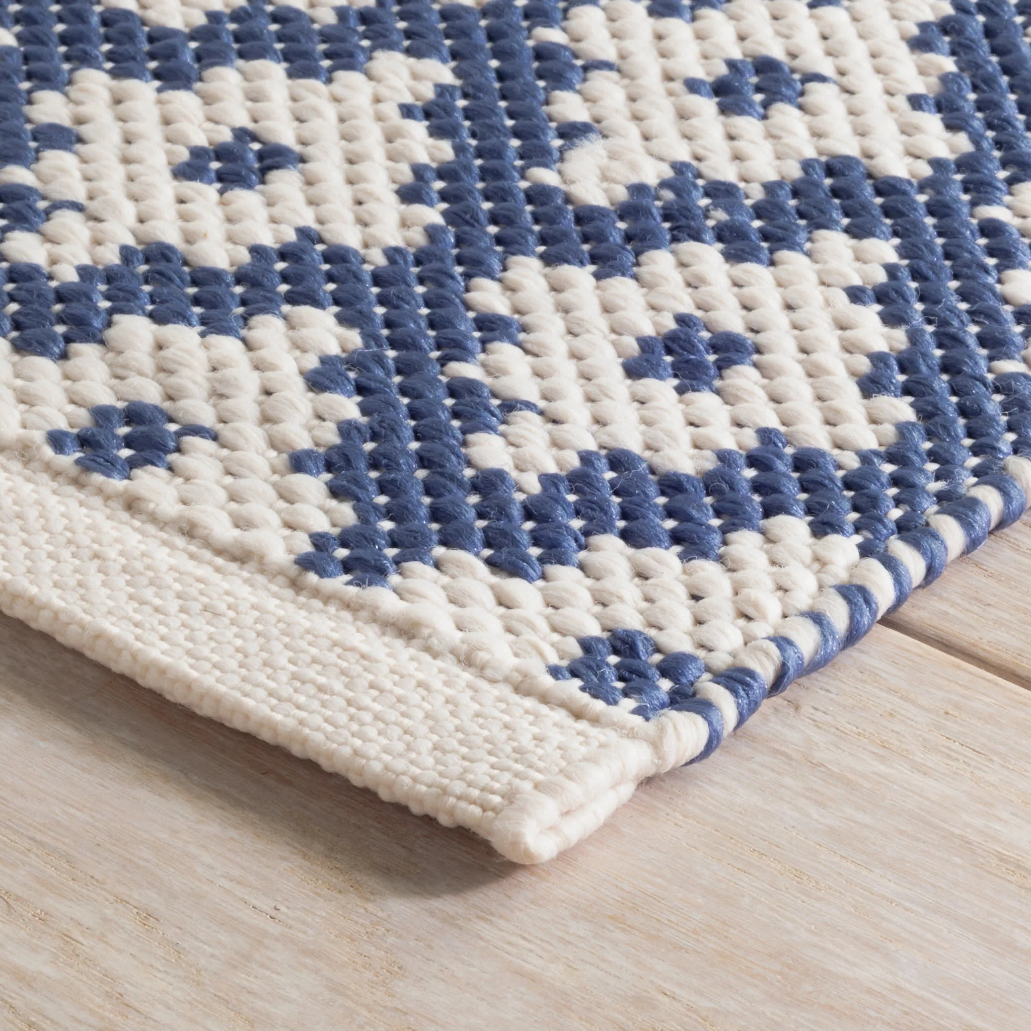 Samode Handwoven Indoor/Outdoor Rug | Denim/Ivory - Image 3