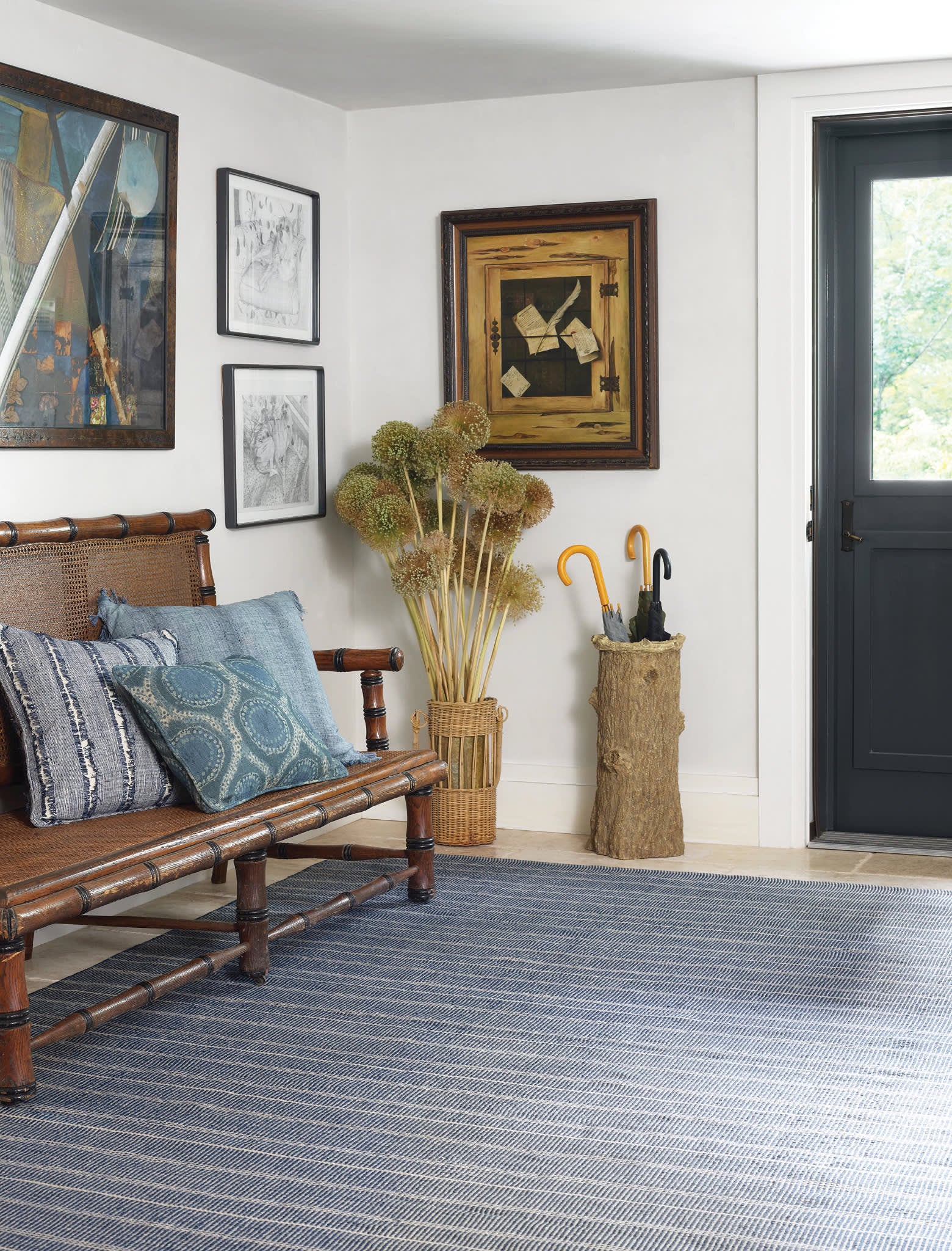 Samson Handwoven Indoor/Outdoor Custom Rug by Bunny Williams | Navy - Image 3