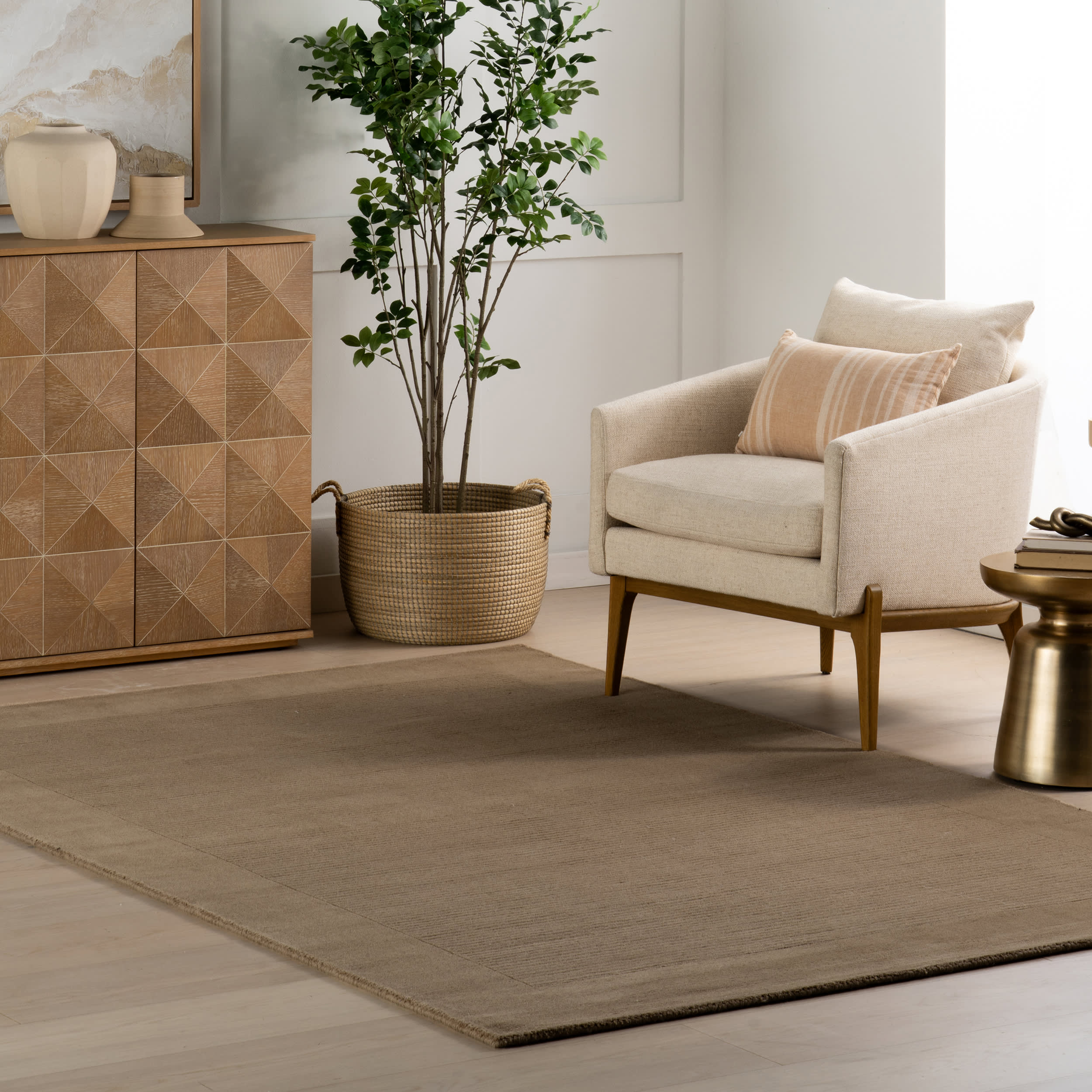 Sanami Striped Bohemian Rug | Fawn - Image 2