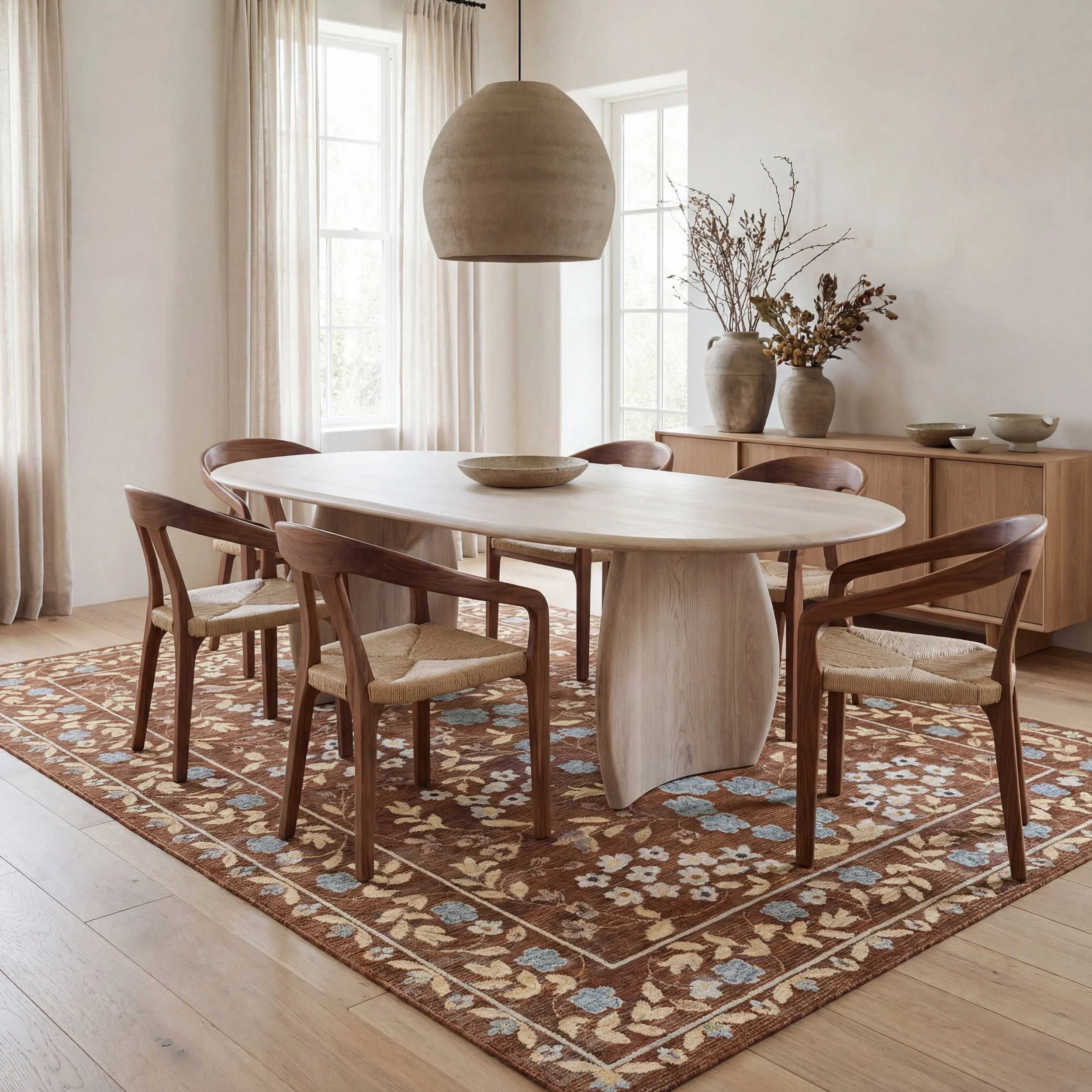 Sanaya Transitional Floral Indoor/Outdoor Rug | Brown - Image 7