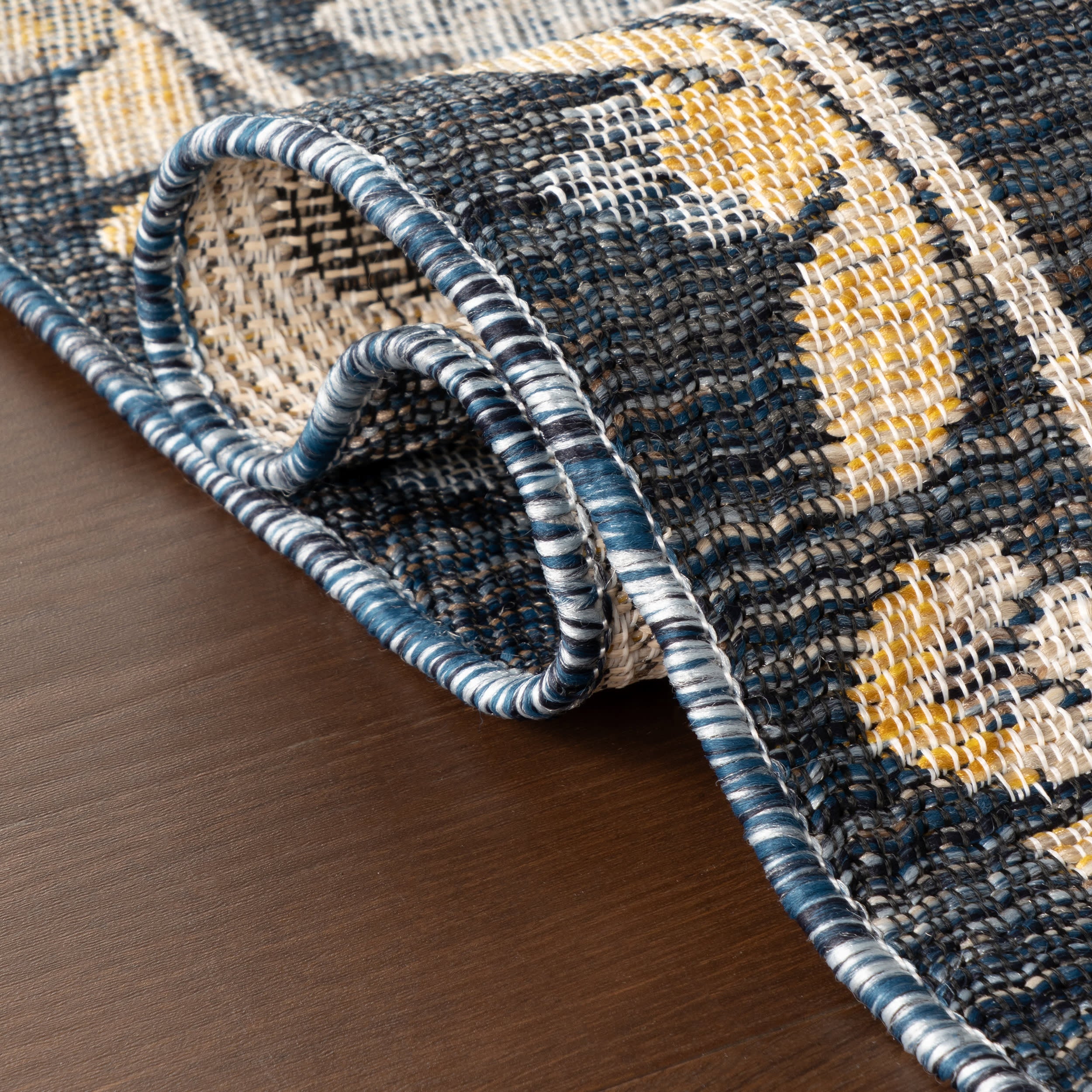 Sanaya Transitional Floral Indoor/Outdoor Rug | Navy - Image 10
