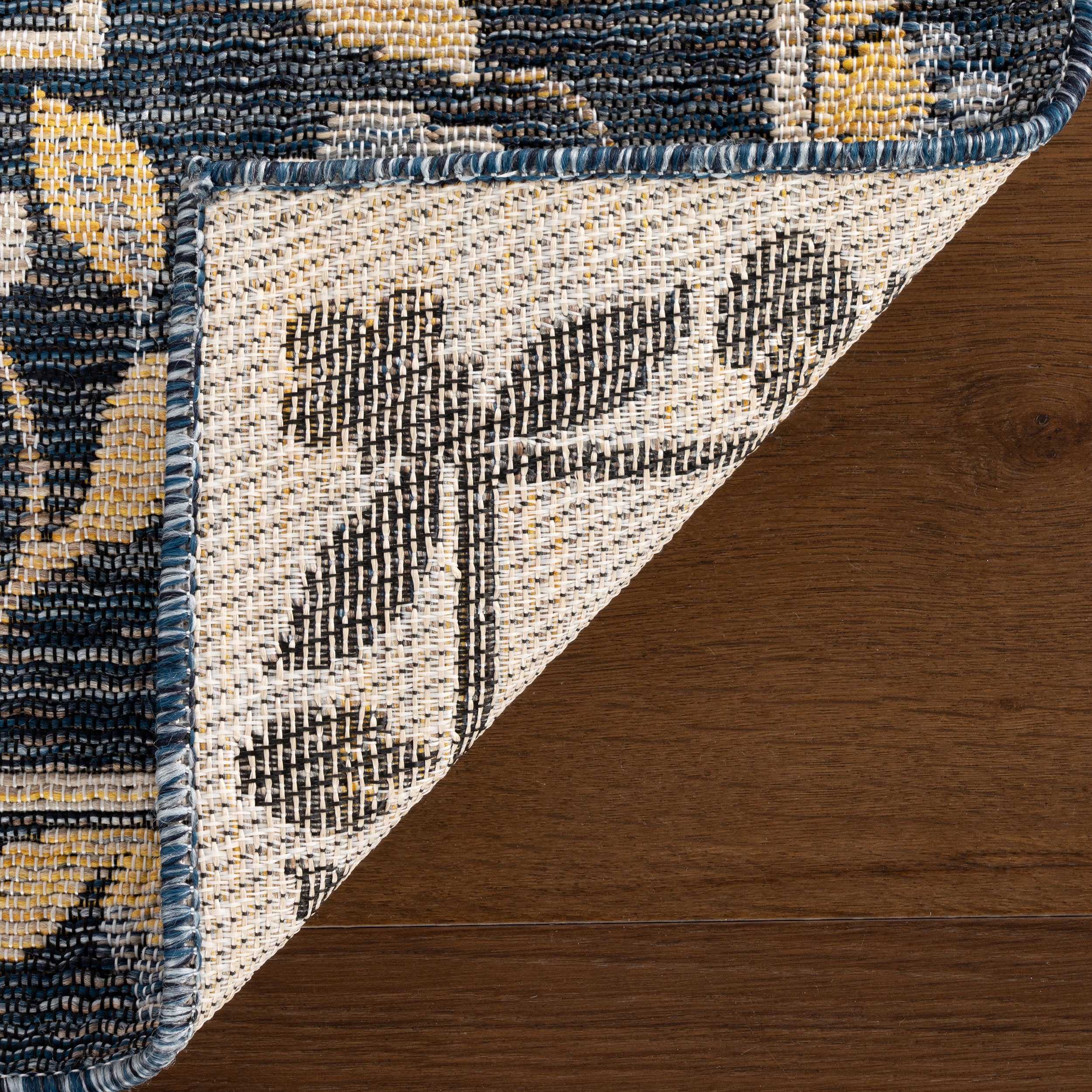 Sanaya Transitional Floral Indoor/Outdoor Rug | Navy - Image 7