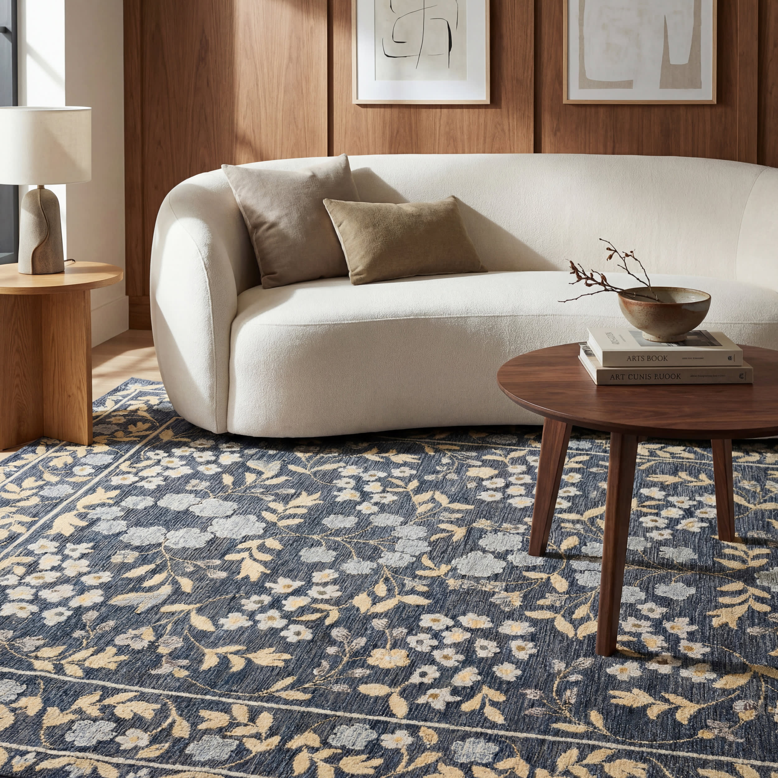Sanaya Transitional Floral Indoor/Outdoor Rug | Navy - Image 9