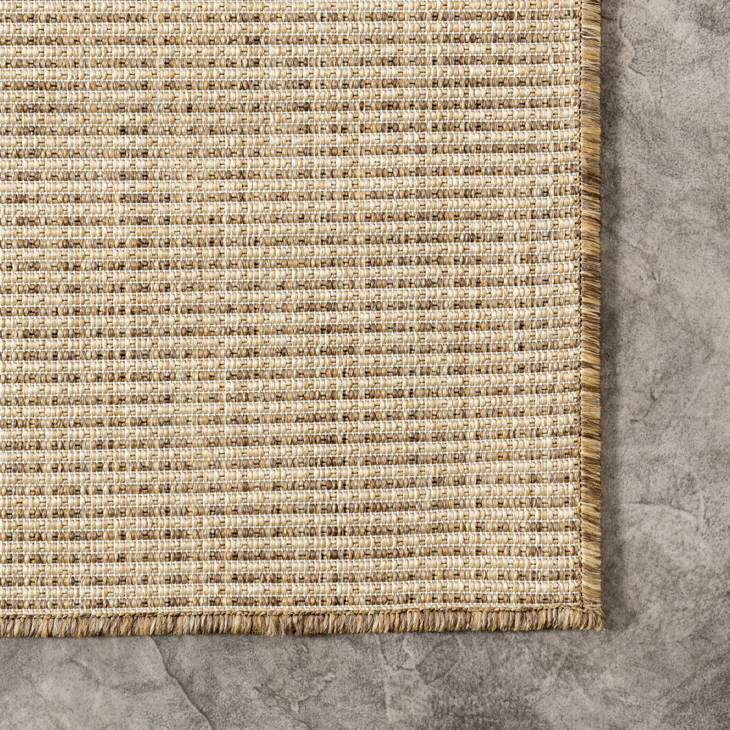 Sandra Solid Faux Jute Indoor/Outdoor Rug | Brown - Image 3