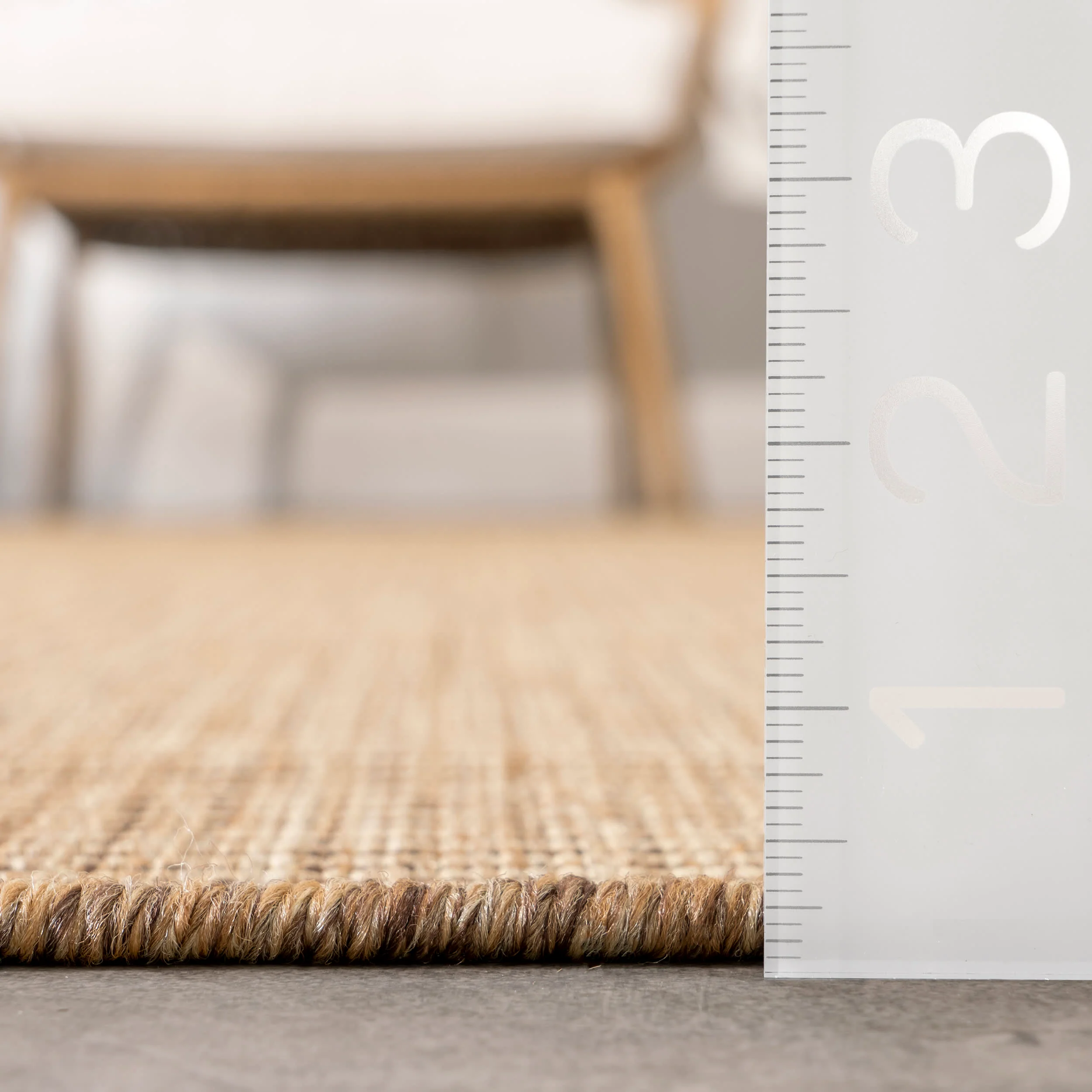 Sandra Solid Faux Jute Indoor/Outdoor Rug | Brown - Image 5