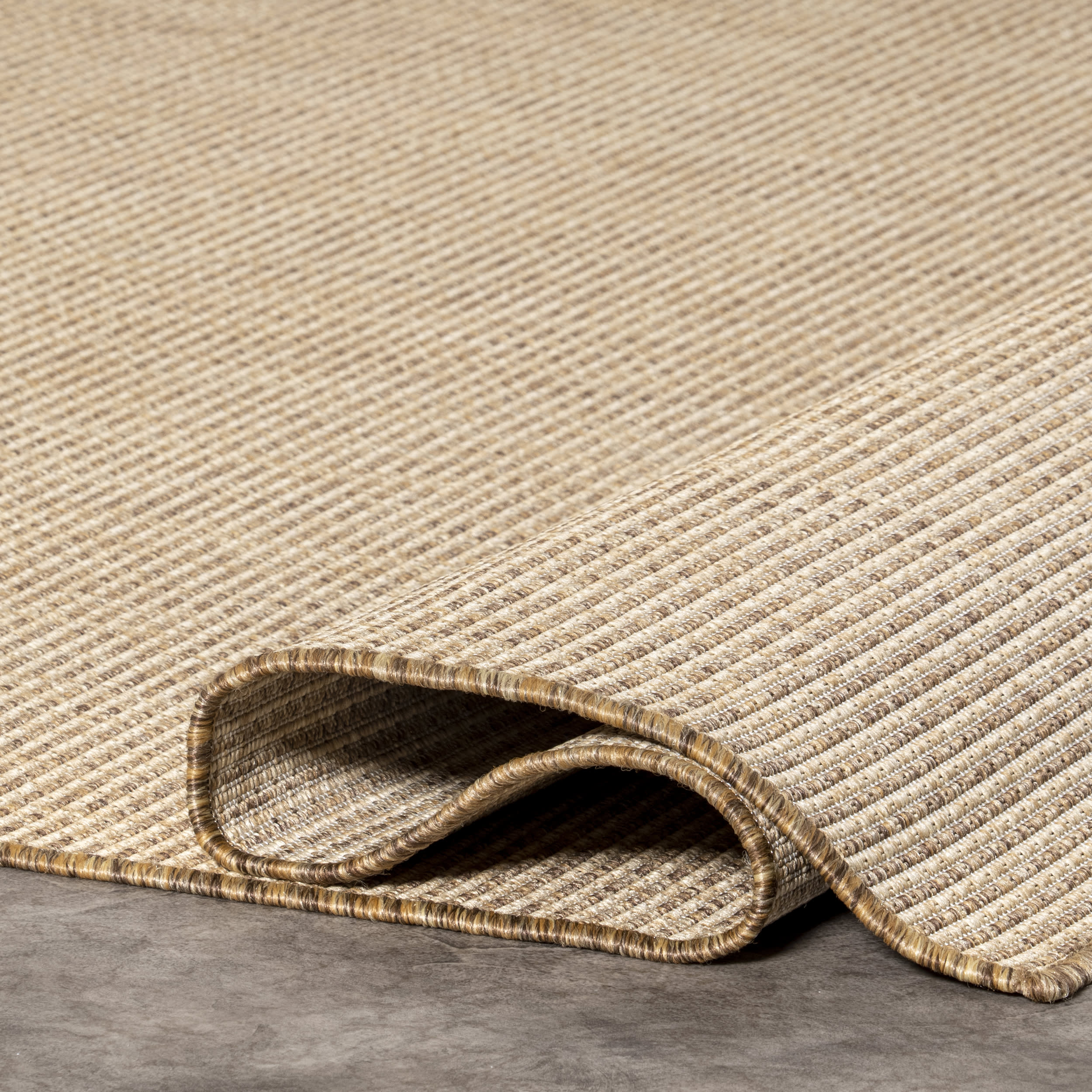 Sandra Solid Faux Jute Indoor/Outdoor Rug | Brown - Image 6