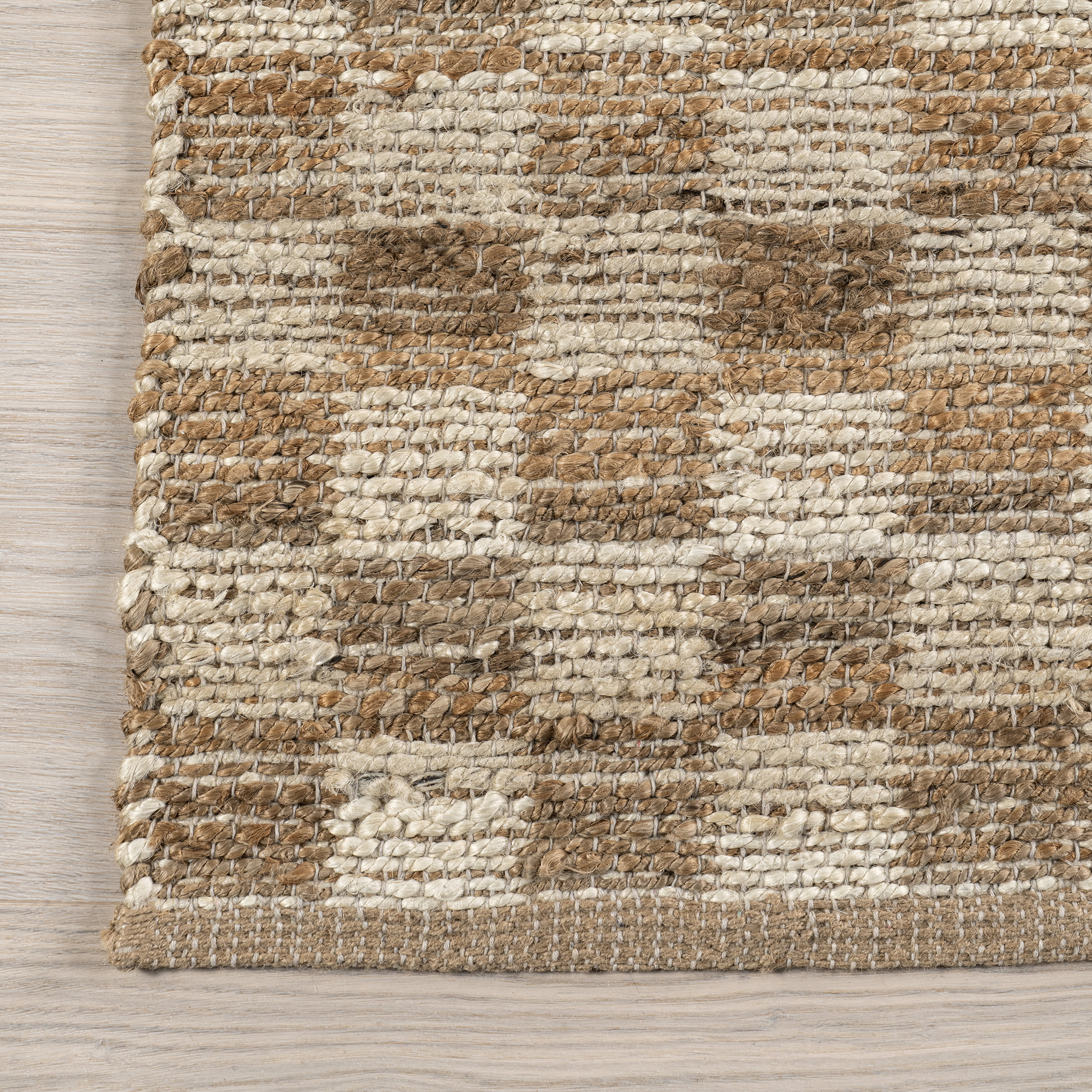 Sandye Retro Checkered Jute Rug | Natural - Image 3