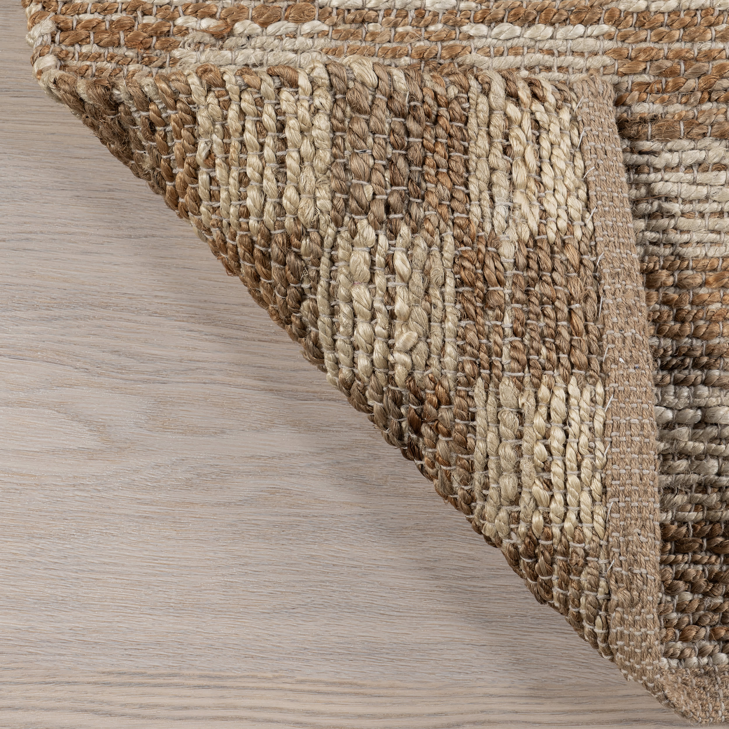 Sandye Retro Checkered Jute Rug | Natural - Image 6