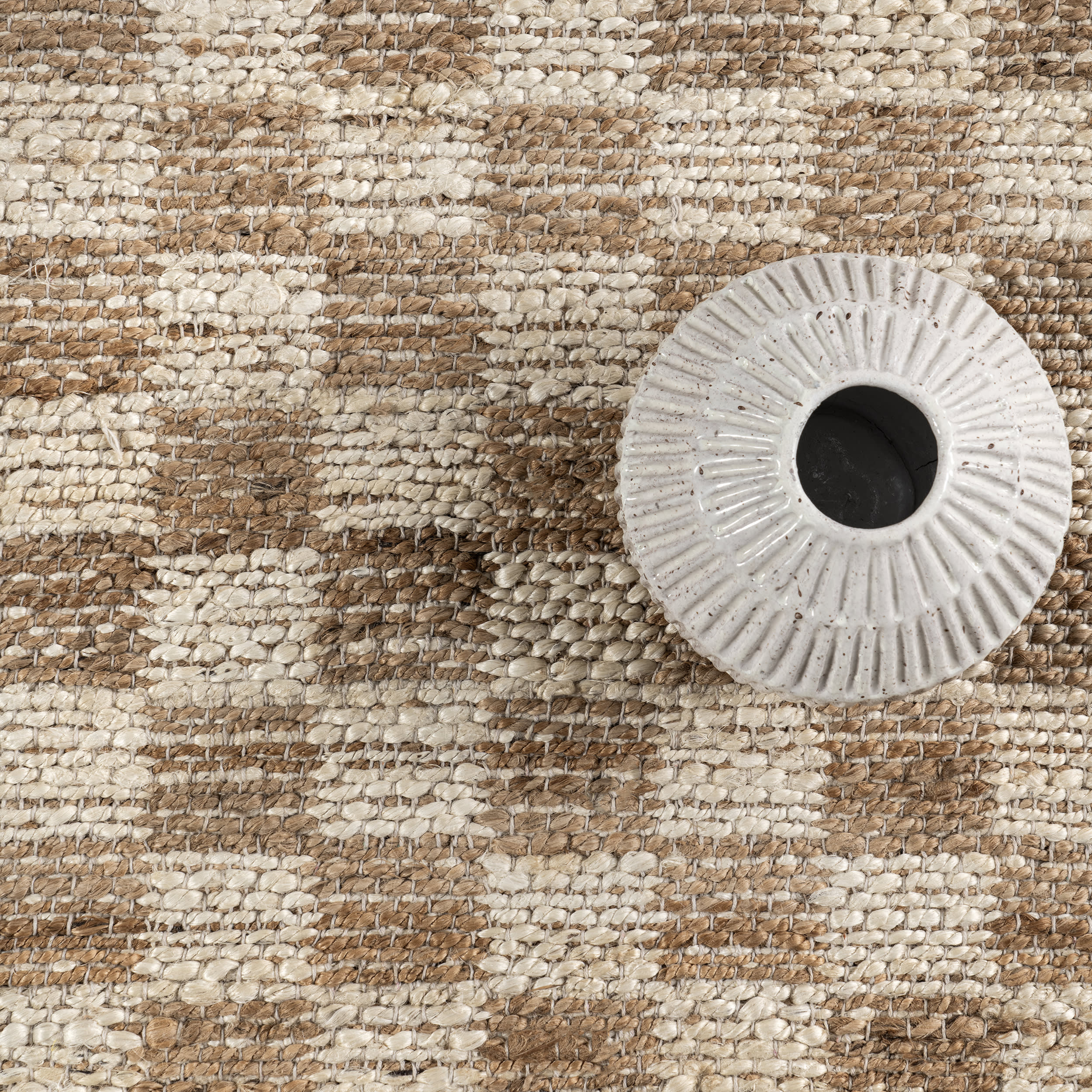 Sandye Retro Checkered Jute Rug | Natural - Image 7
