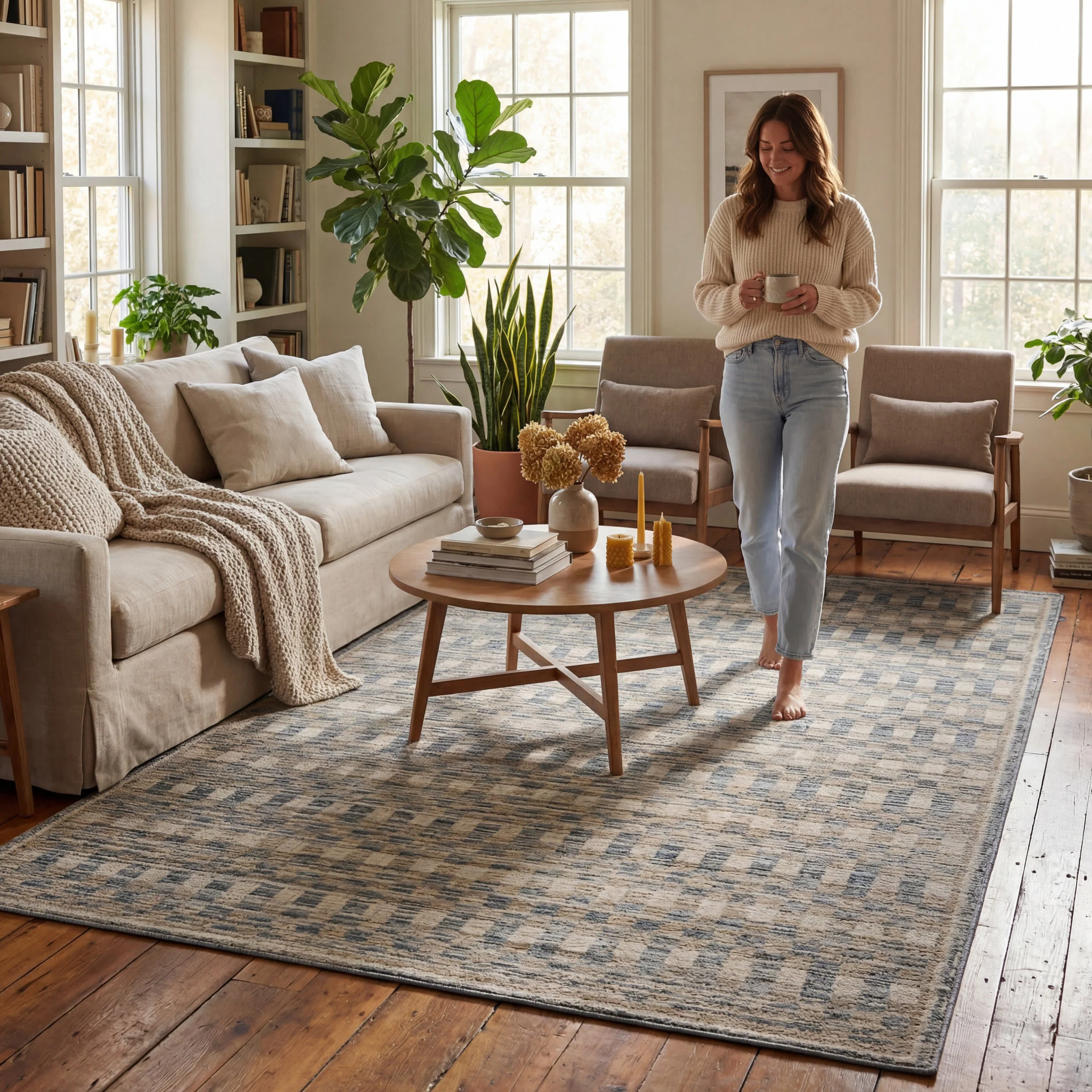 Sani Modern Southwestern Rug | Grey - Image 9