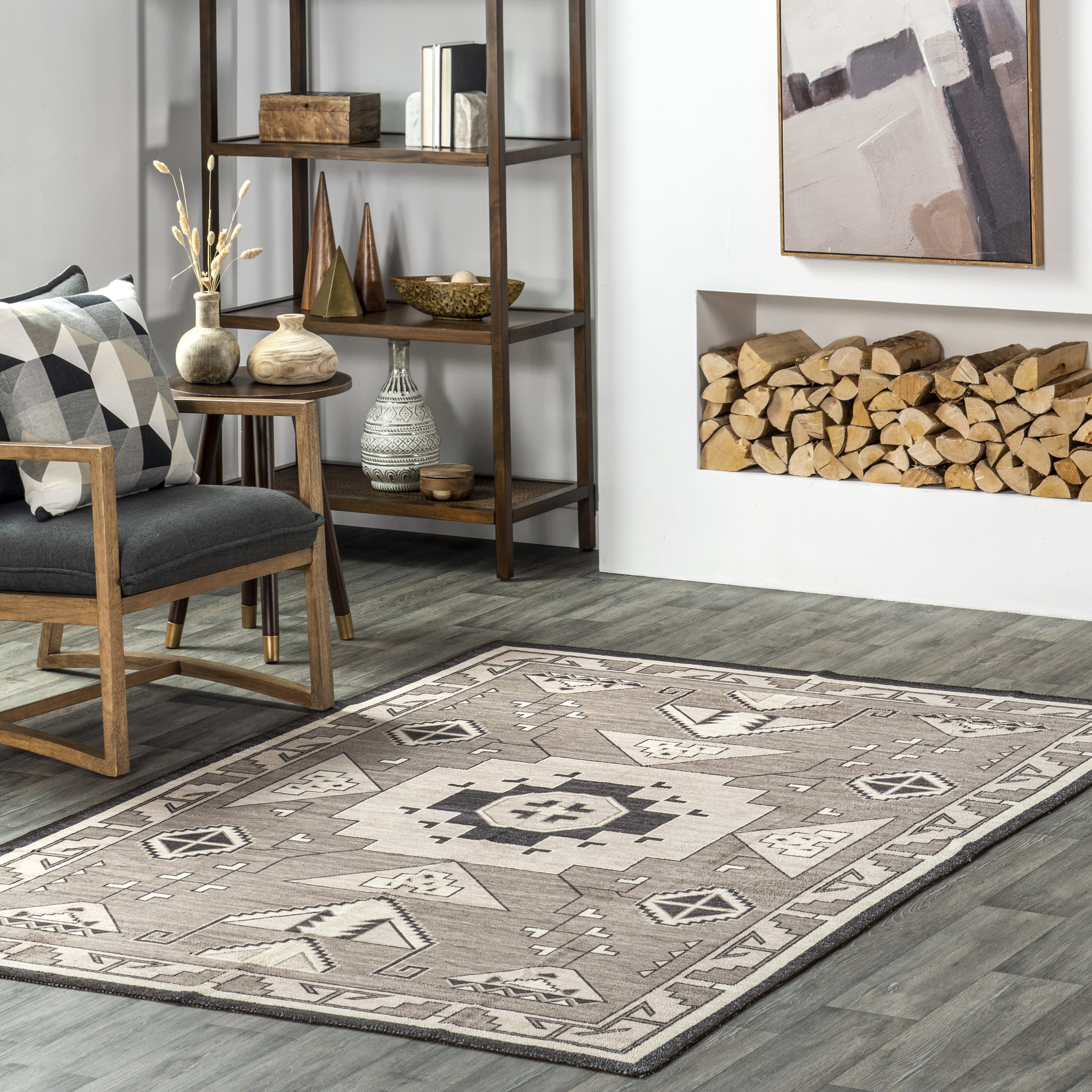 Santina Washable Colorful Rug | Brown - Image 2