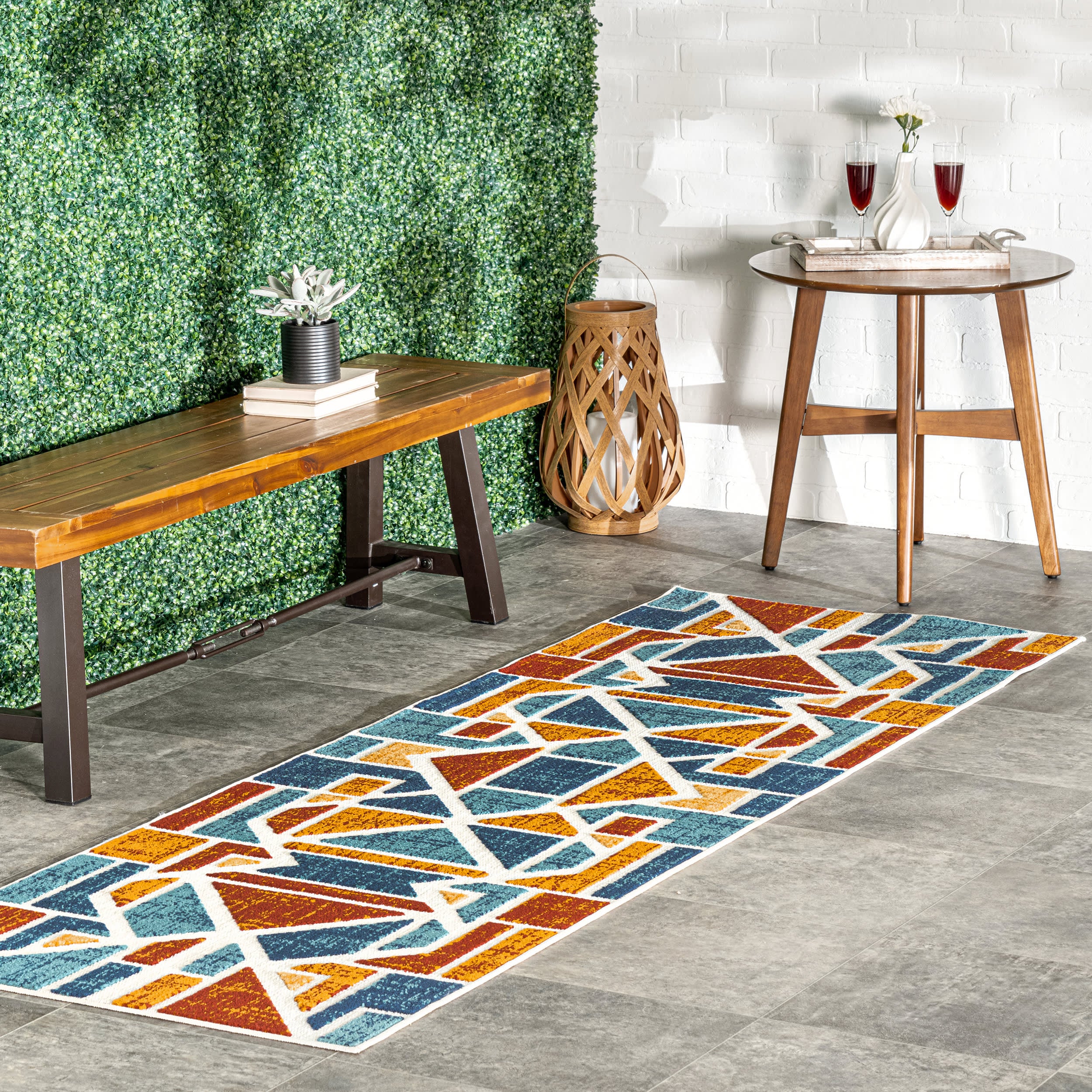 Sarah Abstract Indoor/Outdoor Rug | Rust - Image 2