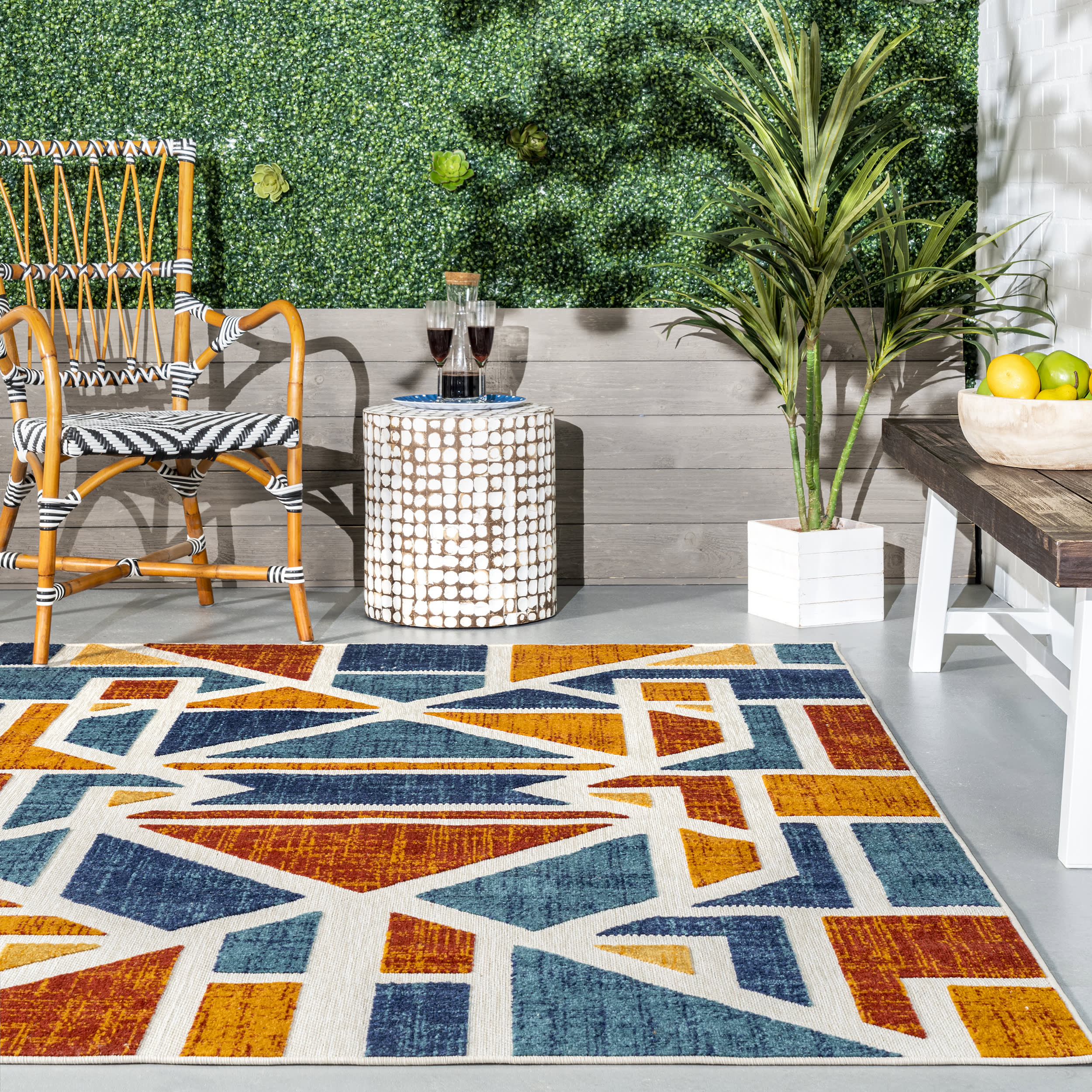 Sarah Abstract Indoor/Outdoor Rug | Rust - Image 4
