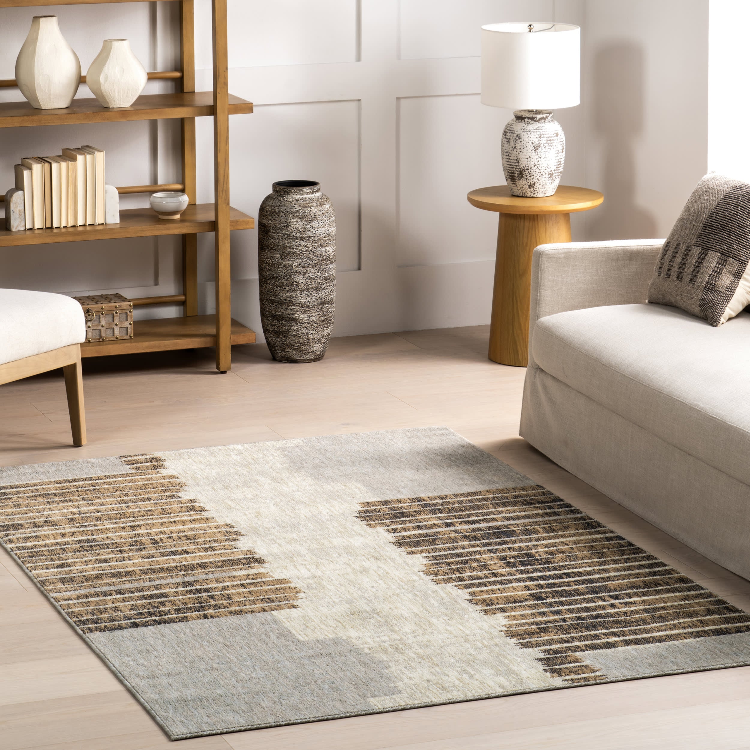 Sarahi Modern Abstract Area Rug | Light Brown - Image 2